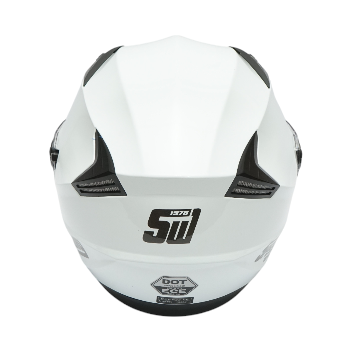 White jet-type motorcycle helmet, urban model with a transparent visor and sunglasses, size L.