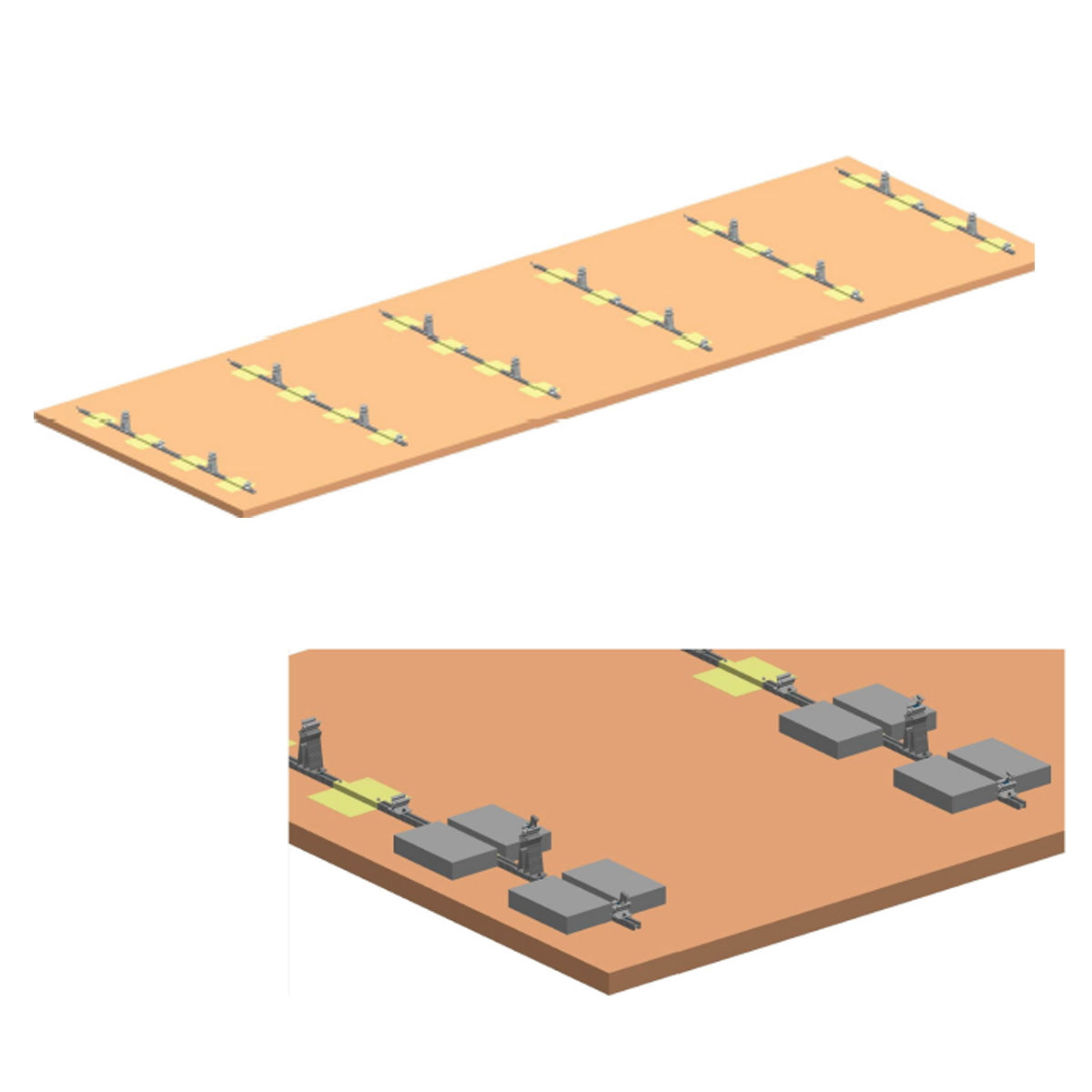 Complete mounting system, terrace structure for 10 solar photovoltaic panels at an angle of 10 degrees Breckner Germany