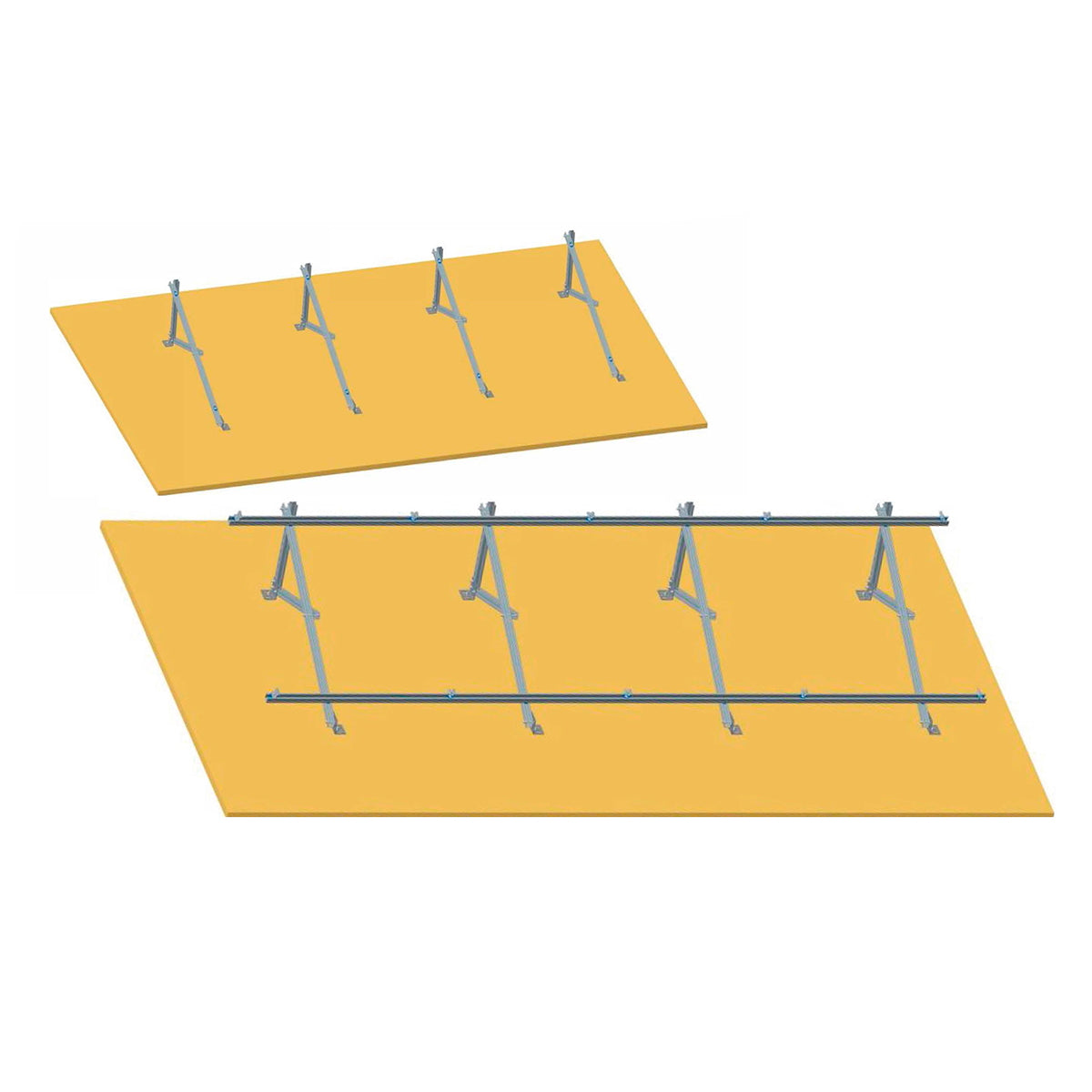 Complete mounting system, concrete structure for 4 photovoltaic solar panels at a 20-degree angle Breckner Germany