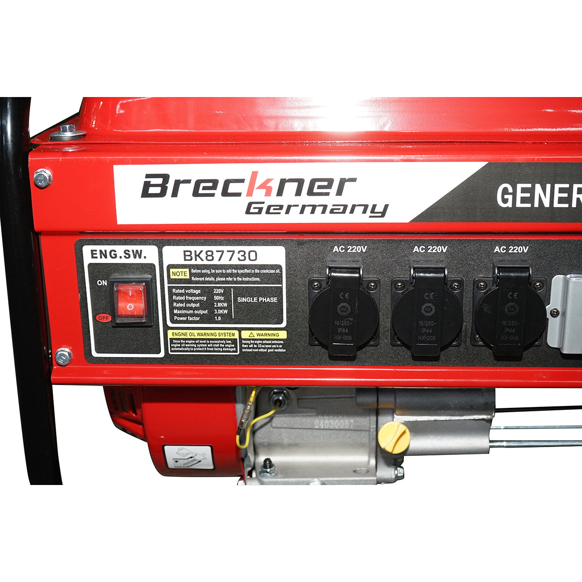 Gasoline electric generator 220V/50Hz maximum power 3.0 kw Breckner Germany
