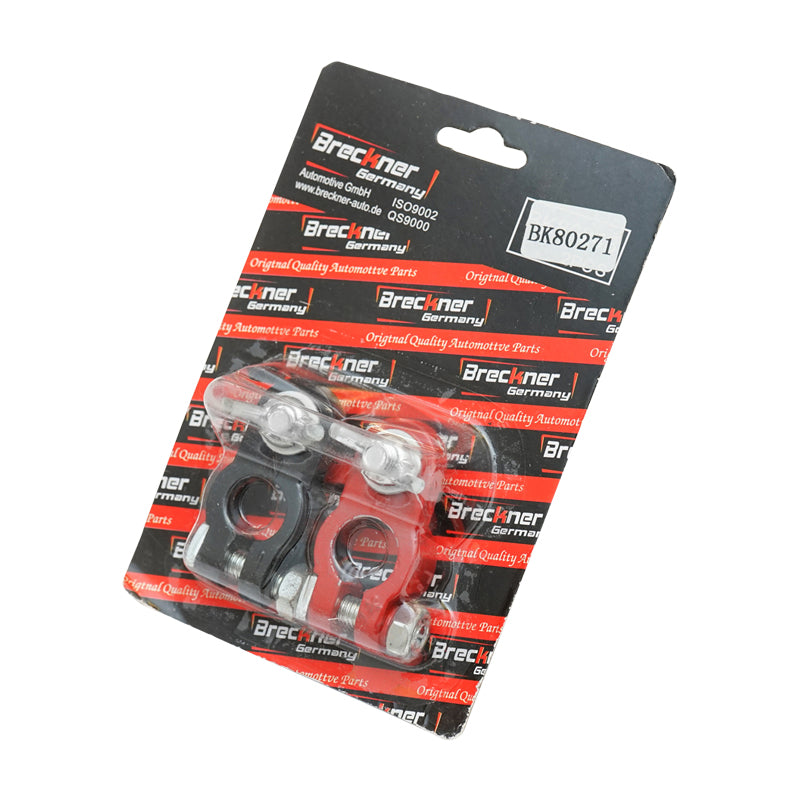 Set of Zn battery terminals with HD red and black screws Heavy Duty Breckner Germany