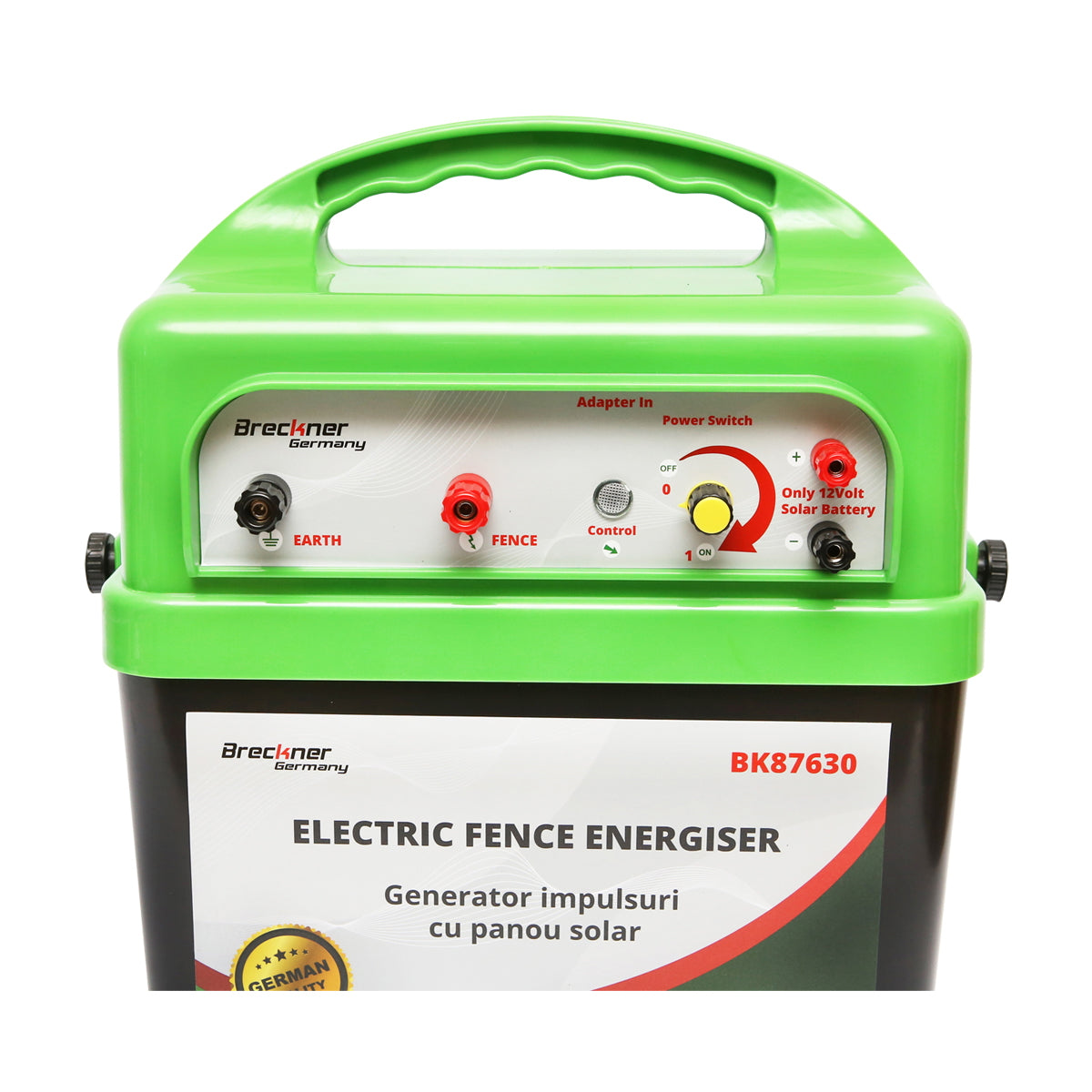 12V impulse generator 6.2 Joules 40km with 20W solar panel electric fence Breckner Germany