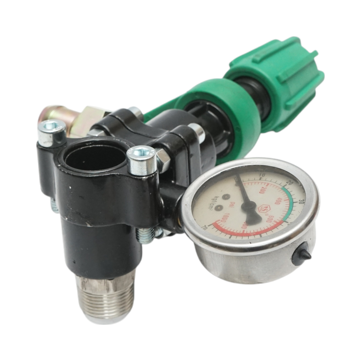 Pressure adjustment valve with manometer for herbicide sprayer