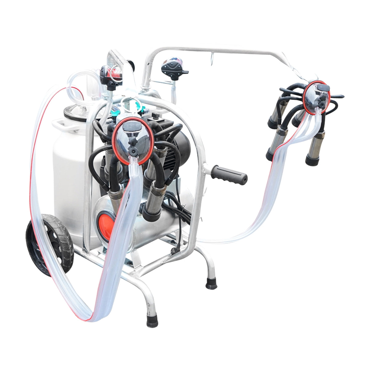 Milking machine for cows with 160cc collection group, galvanized chassis, 40L aluminum tank, 2 positions Breckner Germany