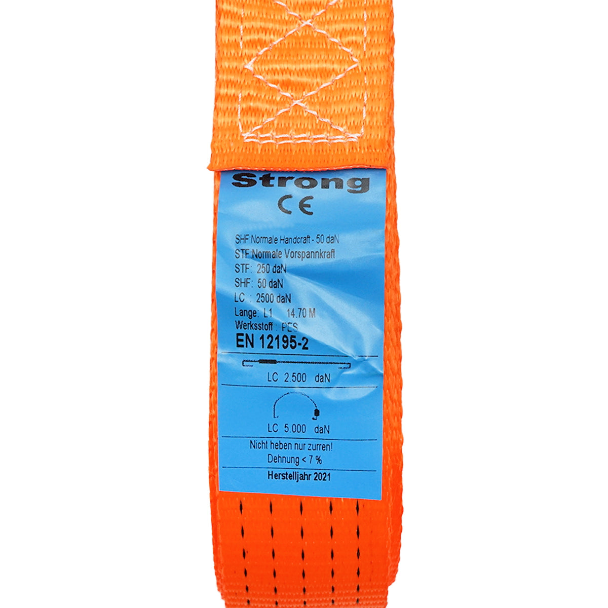 Cargo anchoring strap 15mx50mm 5T (simple ratchet)