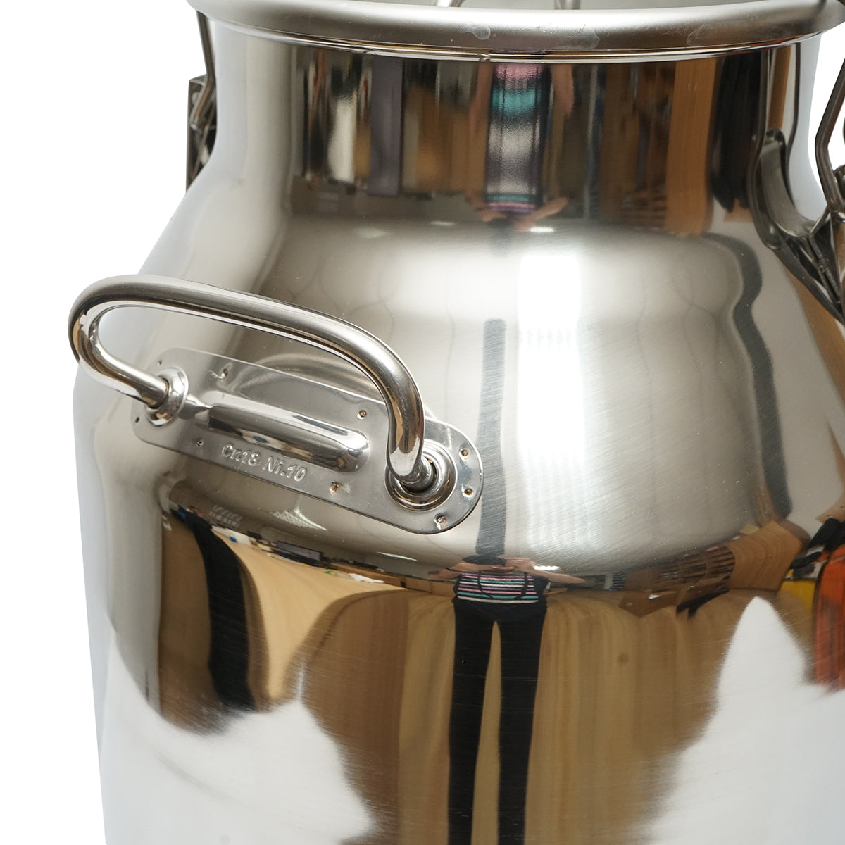 Stainless steel milk container with lid 40L with tap milking machine for cows Breckner Germany