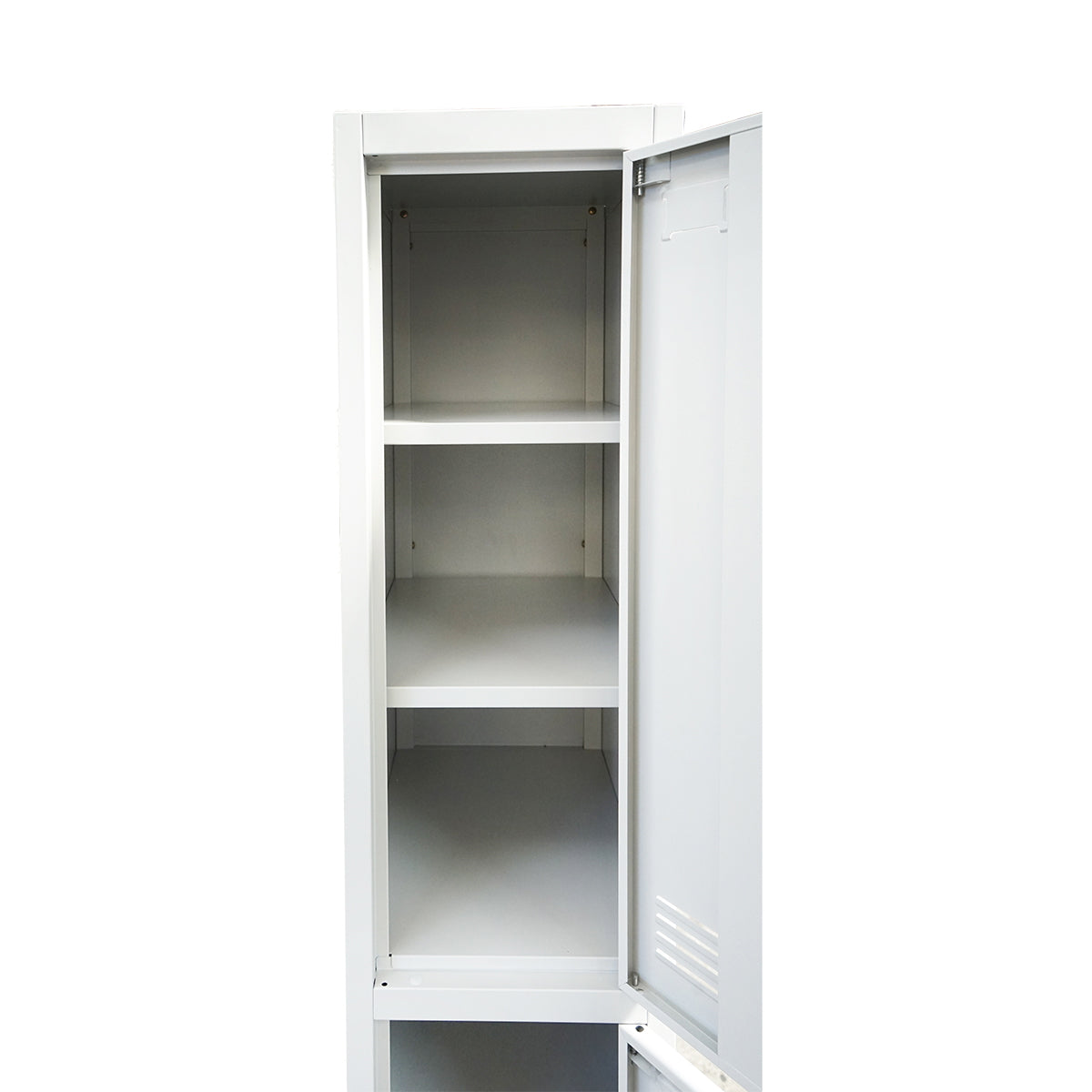 Double metal wardrobe cabinet type locker with 2 secured doors 1850x380x450mm, grey Breckner Germany