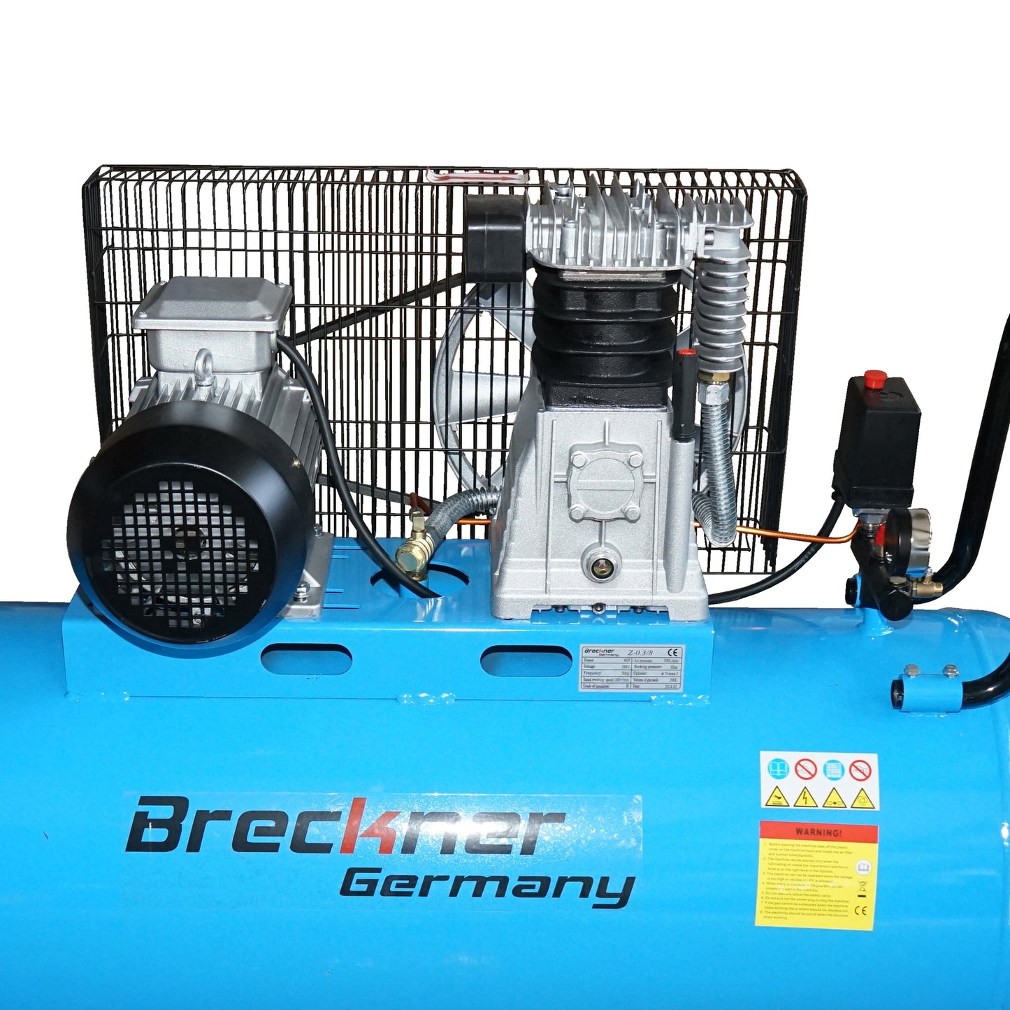 Air compressor 380V, 200L power 3kW/4HP maximum pressure 8 Bar, flow rate 250L/min Breckner Germany