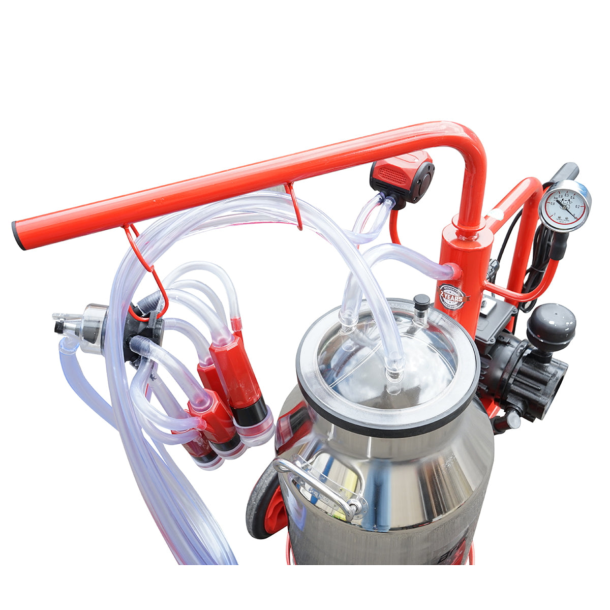 Milk milking machine 1 post bucket 30L stainless steel with vacuum frame (vacuum) Breckner Germany