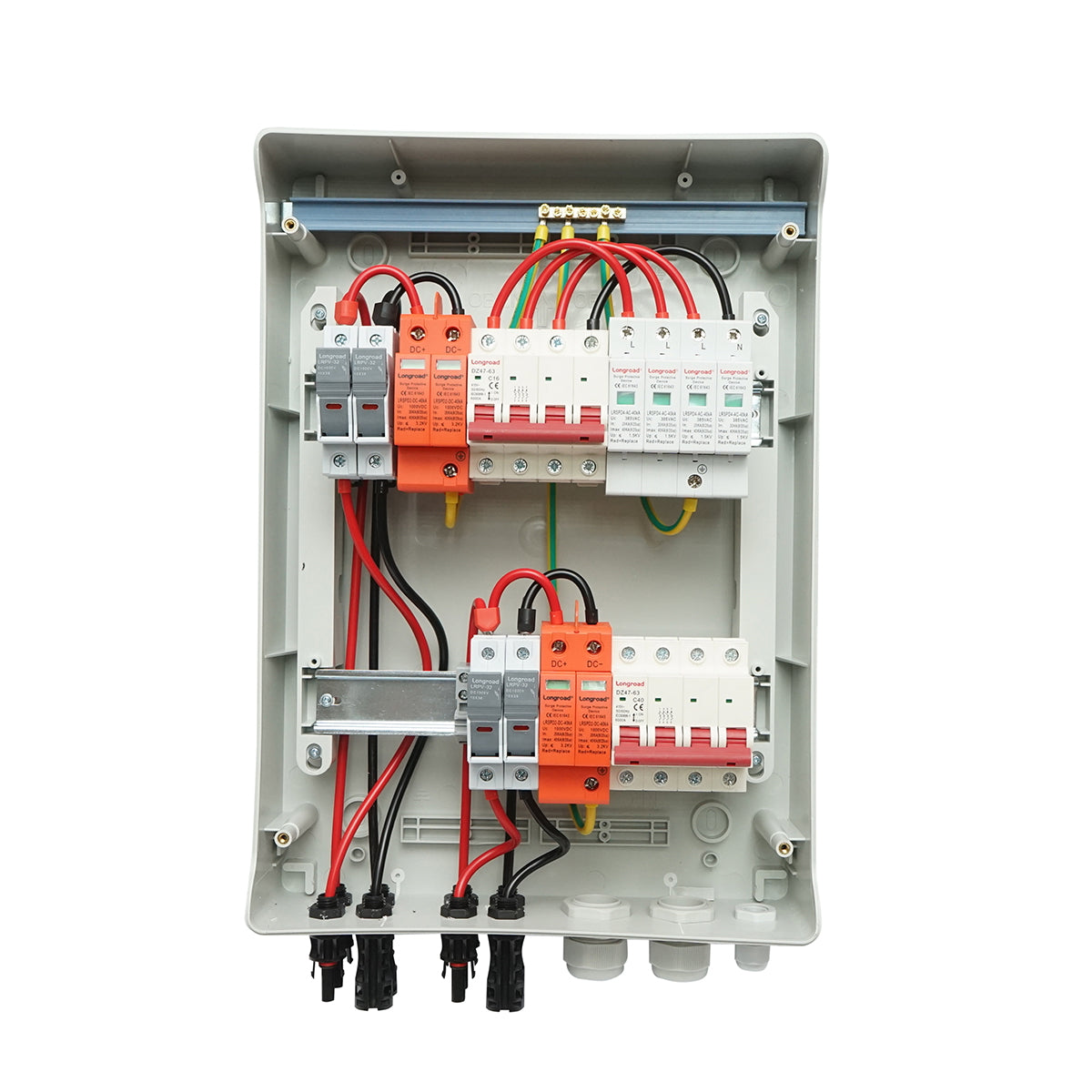 DC/AC fuse box equipped for a 380V system 5-10KW with ON/OFF Grid inverter prosumer