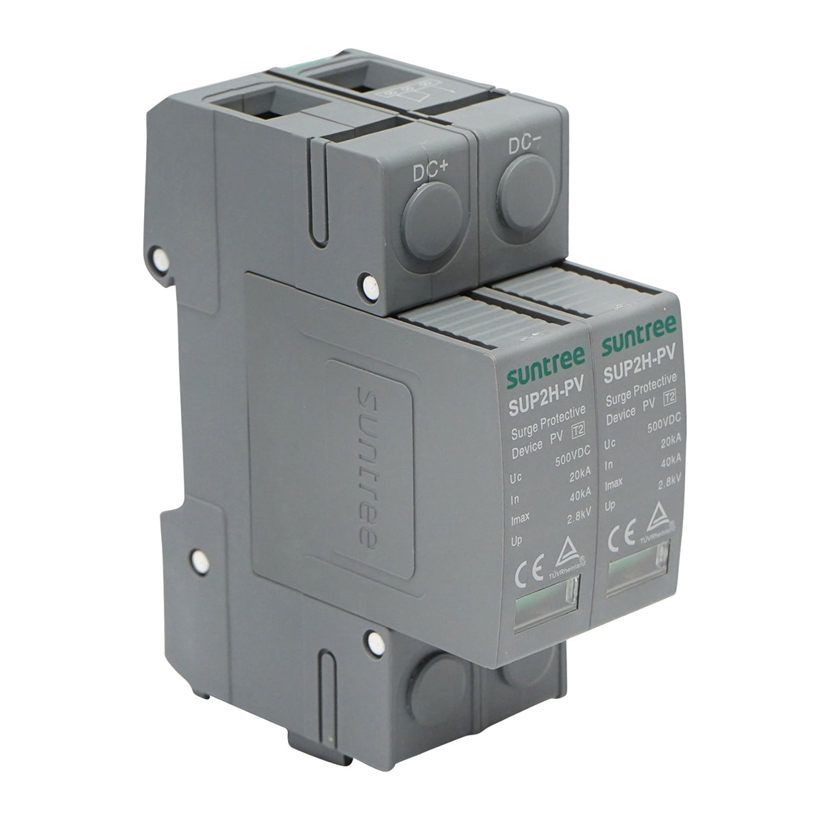 Surge arrester with signaling for DC 2P type C 500VDC photovoltaic systems Suntree