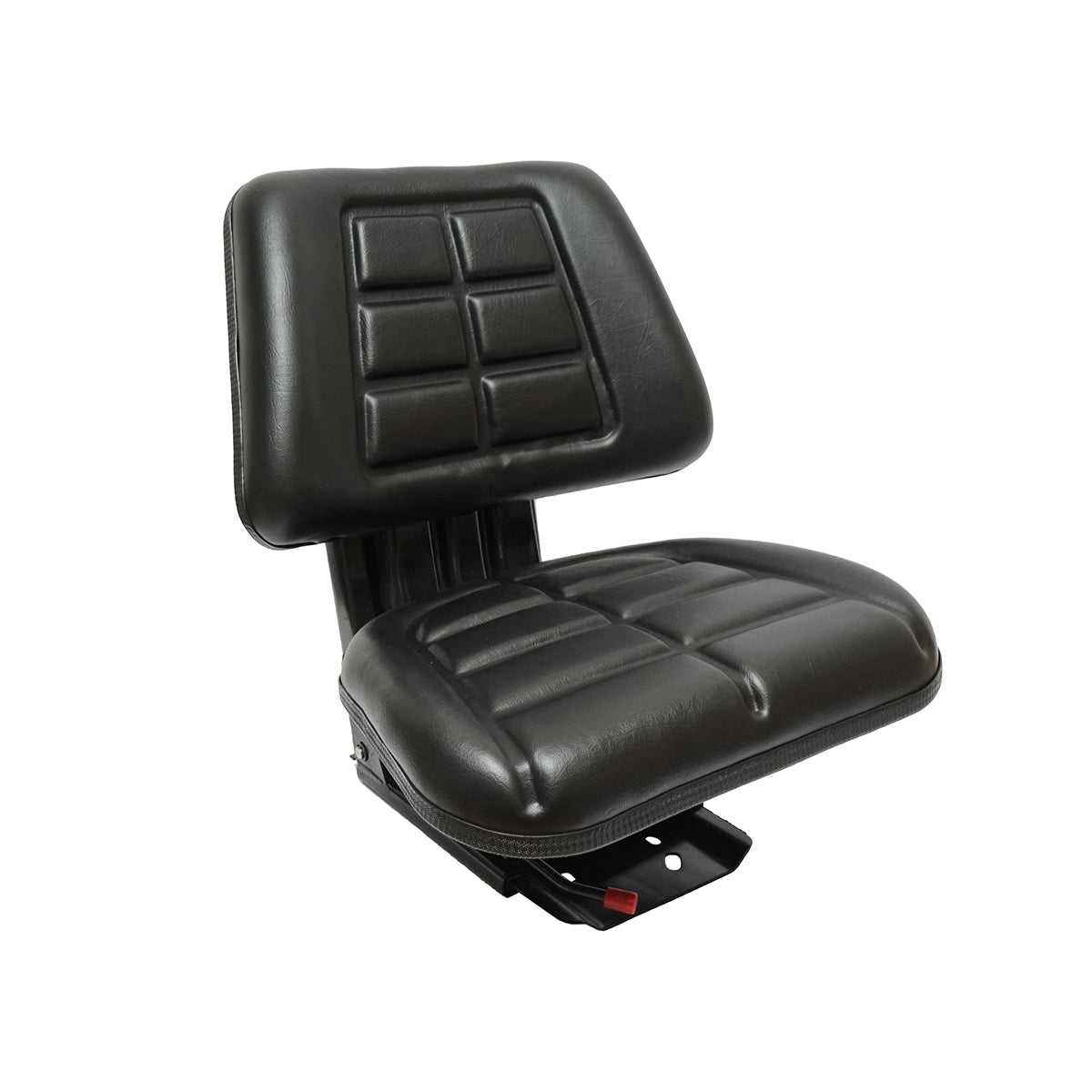Universal black seat with triple adjustment and shock absorber for tractor U-445