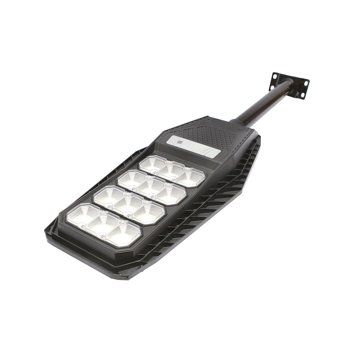 200W LED solar street lamp, 6500K, IP65 with solar panel, motion sensor, and pole mounting Breckner Germany