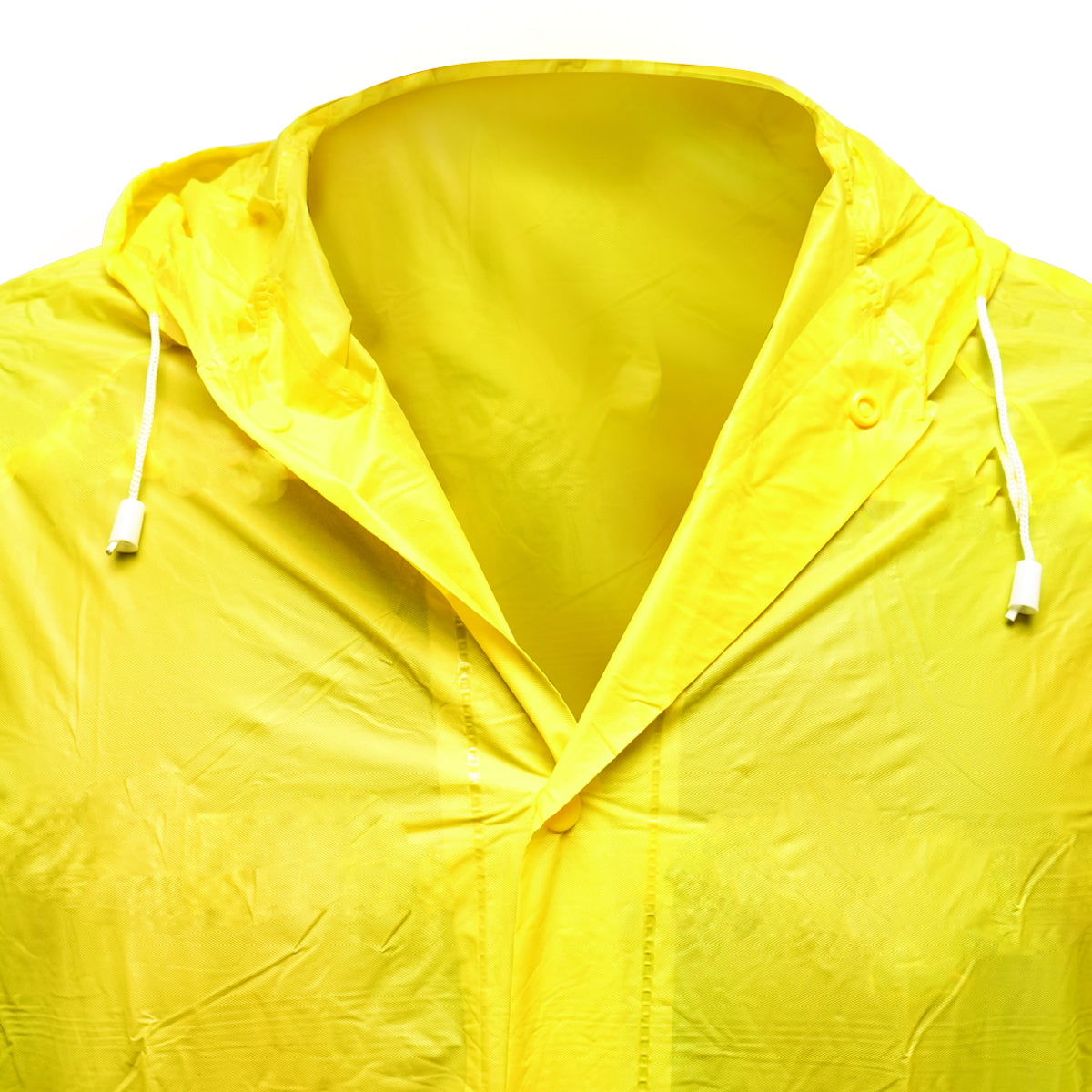 Waterproof hooded poncho L made of PVC, 2 pockets, snap closure, yellow Breckner Germany