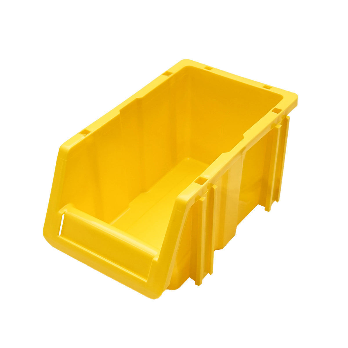 Stand with 24 boxes for storage/organization, red plastic box, yellow, 700x300x1150mm