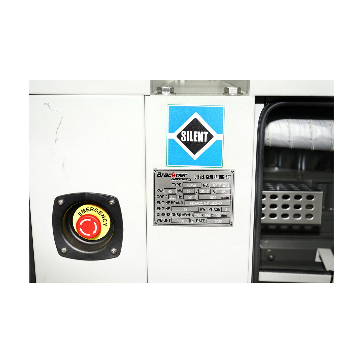 Three-phase electric generator 45KVA, 400V with Ricardo N4105DS-38/38KW diesel engine