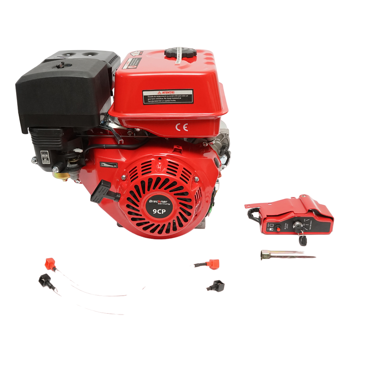 9HP gasoline engine, 4 stroke, 25mm cotter pin shaft, key/rope start, Breckner Germany reduction gearbox
