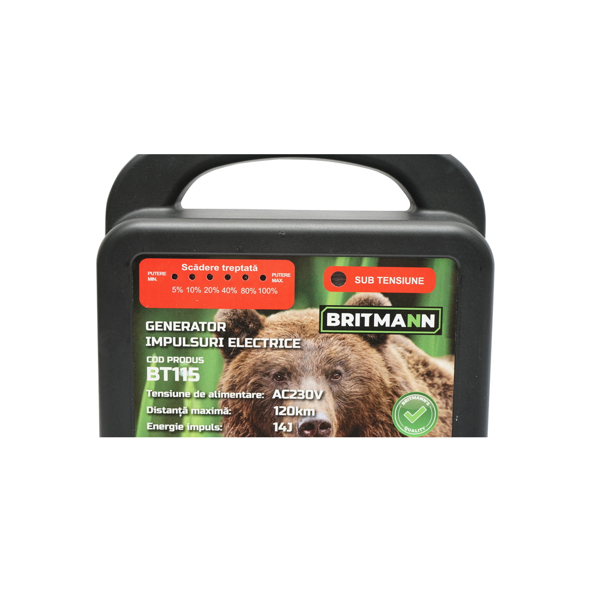 14 Joule pulse generator for electric fence 230V, 120Km Britmann