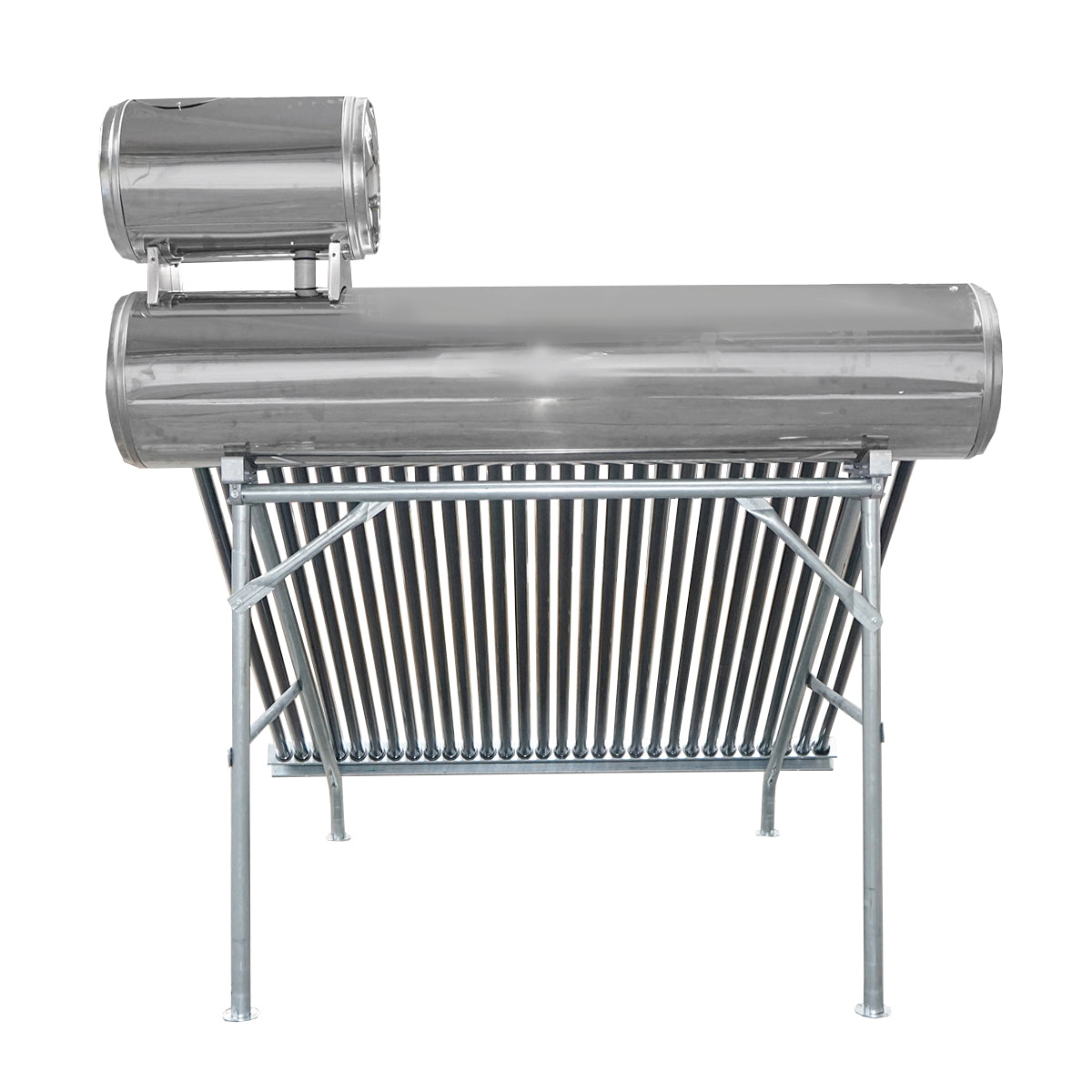 Unpressurized stainless steel solar panel with 30 tubes for hot water, 210L boiler, 2020x2200x1820mm Breckner Germany