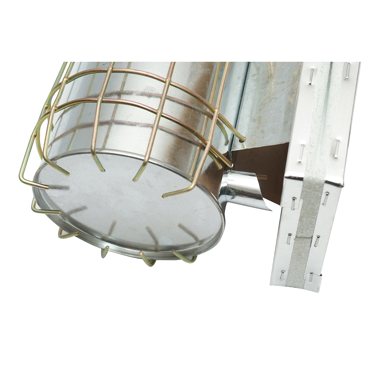 Bee smoker made of galvanized steel with thermal shield cylinder and leather bellows 230mm