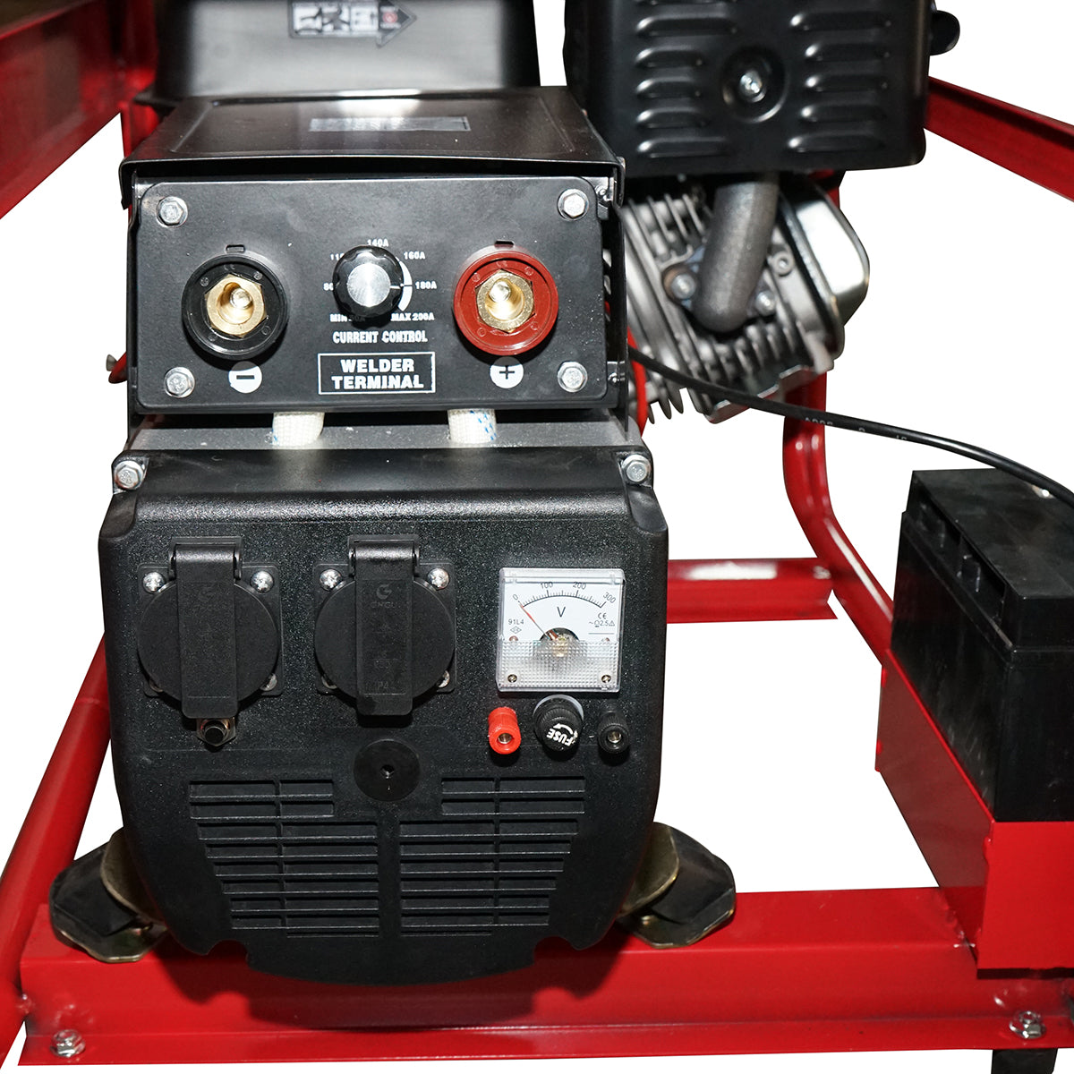 Electric generator and welding machine 200A, 5KW/220V with 15 HP gasoline engine, key start Breckner Germany
