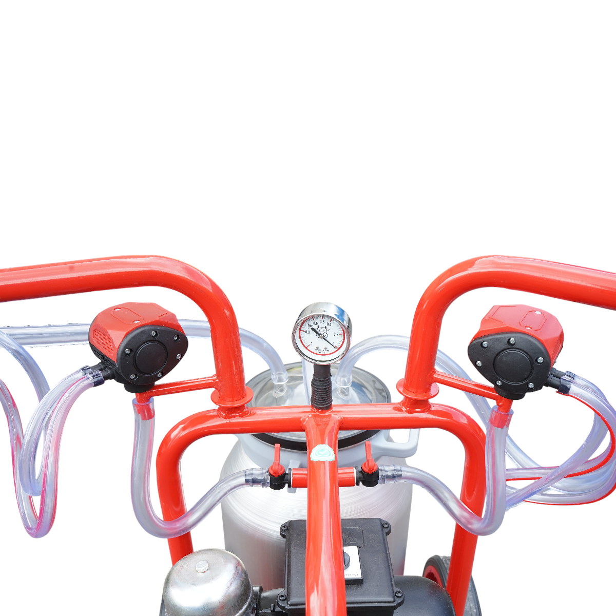 Milk-pumping machine for cows with 2 positions, aluminum tank 40L, vacuum reservoir and dry pump Breckner Germany