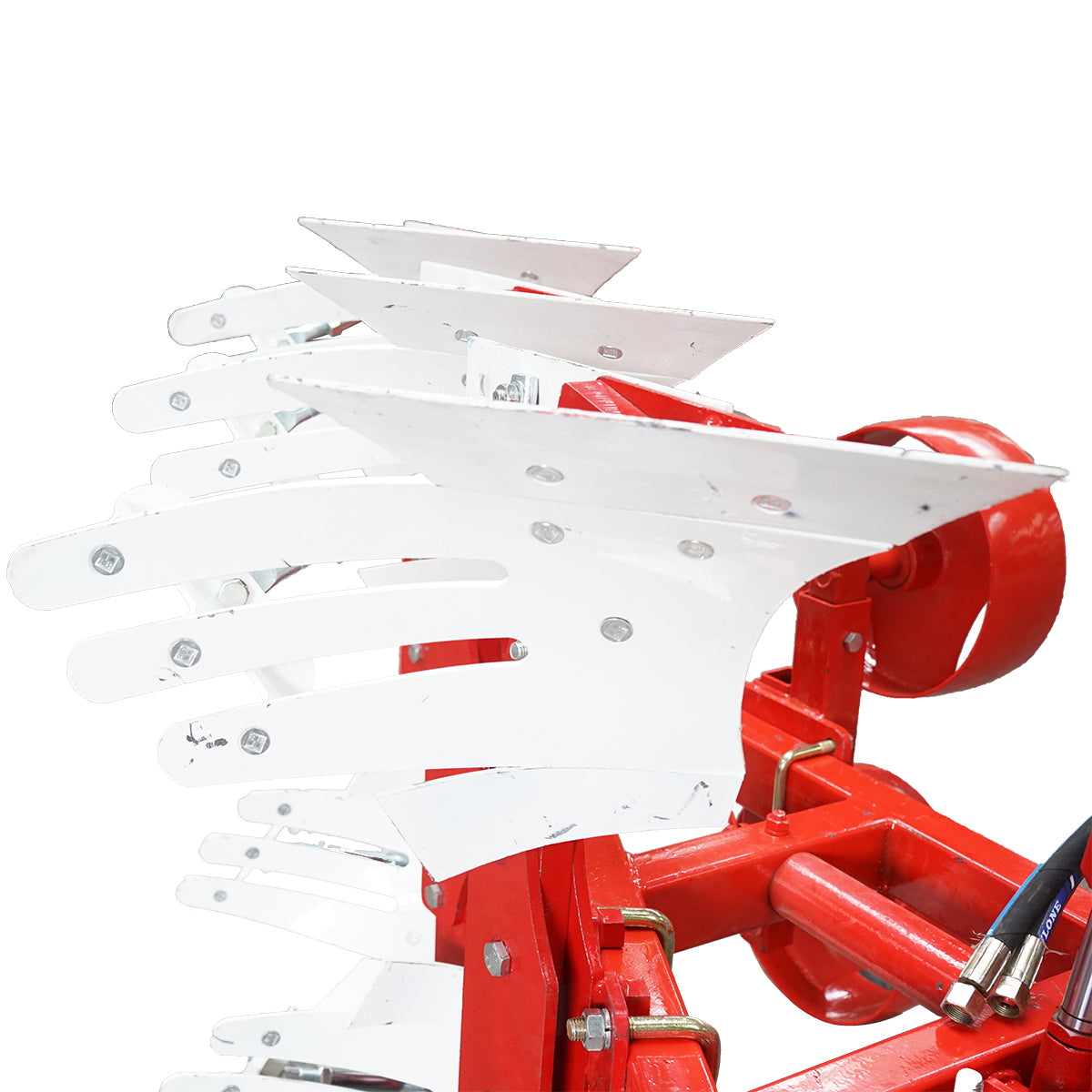Agricultural plow with 3 reversible hydraulic bodies, Konig Traktoren serrated shares.