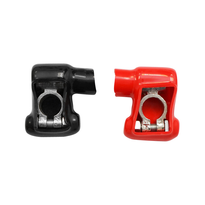 Battery terminal set with HD++ clamp, red and black rubber protection, Breckner Germany