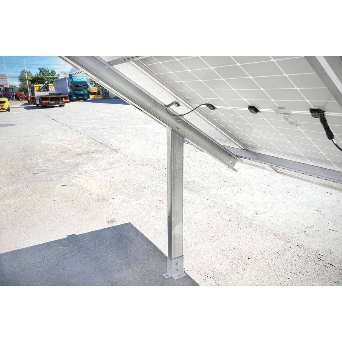 Complete installation system, structure for photovoltaic solar panels on concrete ground 10KW Breckner Germany