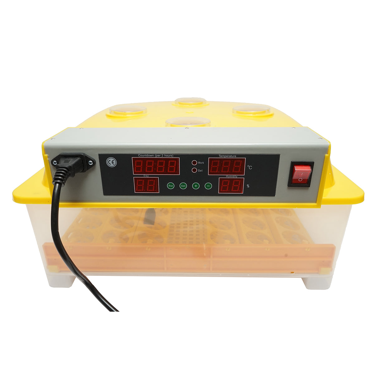 Automatic incubator 48 eggs 80W, 12V-220V, automatic rotation, temperature control, humidity, electronic display