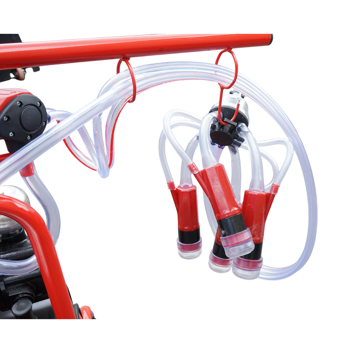 Milk-pumping machine for cows with 2 positions, aluminum tank 40L, vacuum reservoir and dry pump Breckner Germany