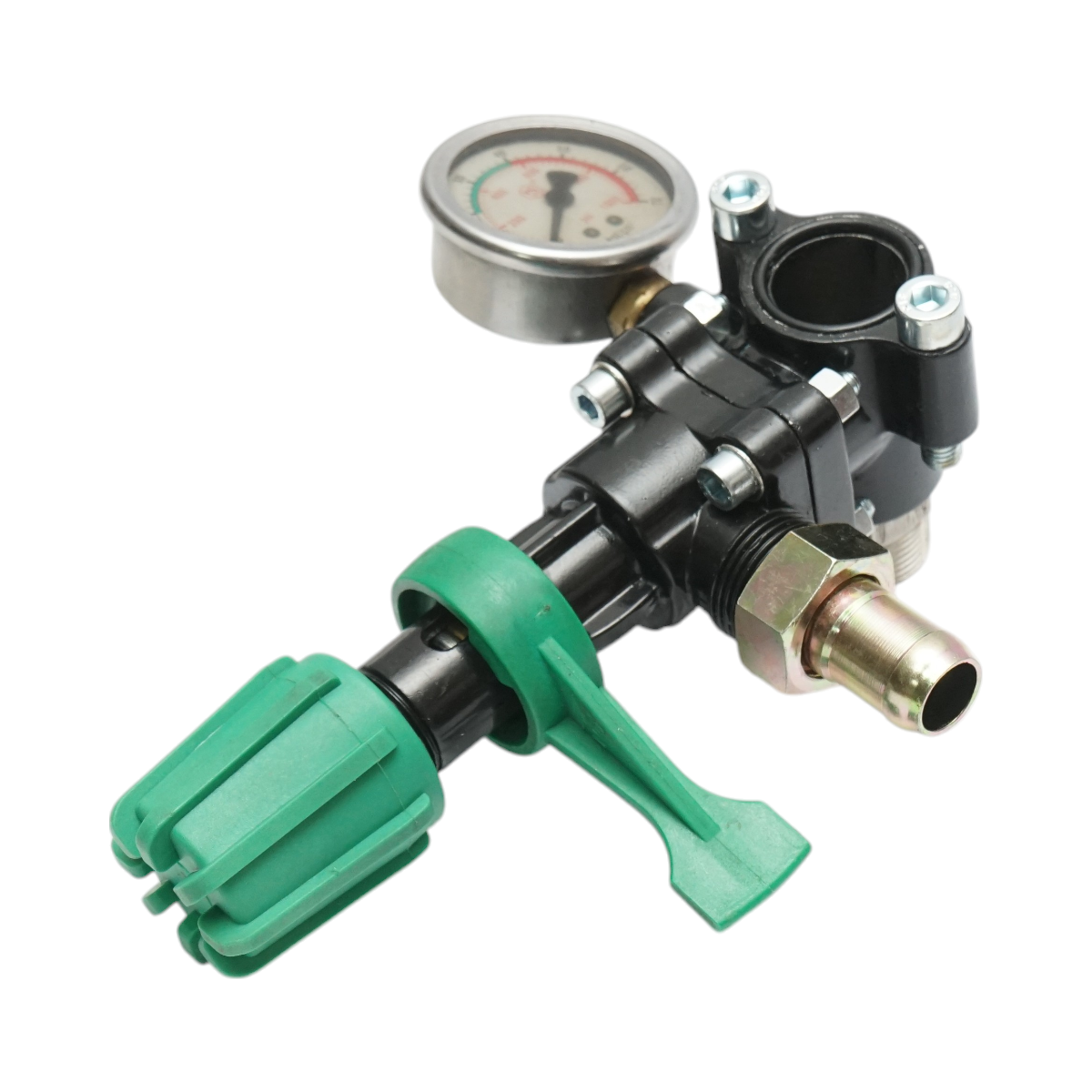 Pressure adjustment valve with manometer for herbicide sprayer
