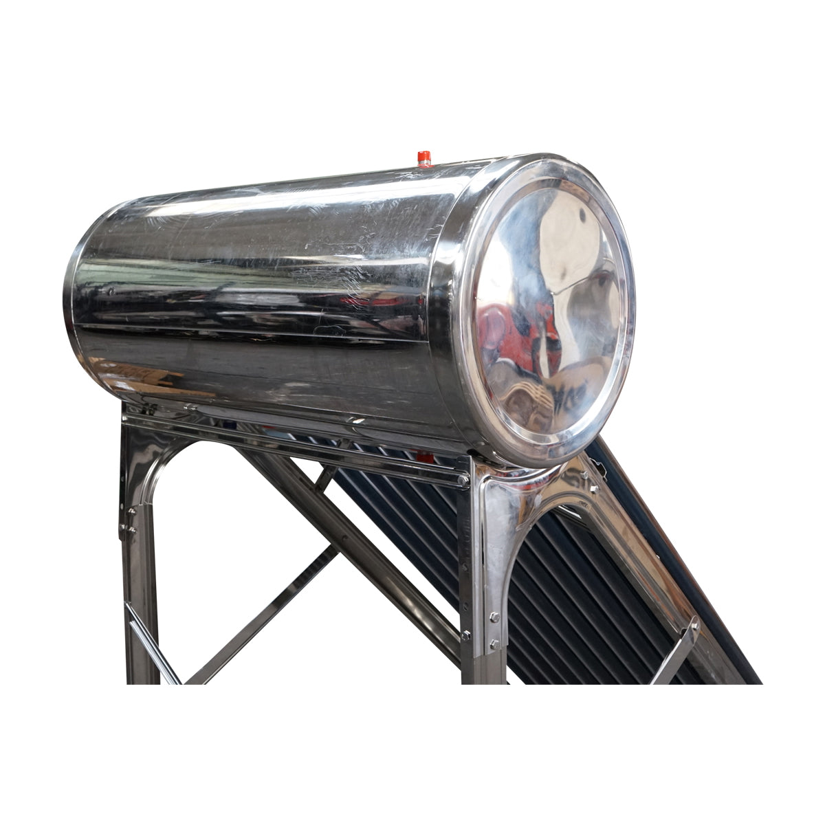 Non-pressurized stainless steel solar panel with 12 tubes for hot water, 120L boiler Breckner Germany