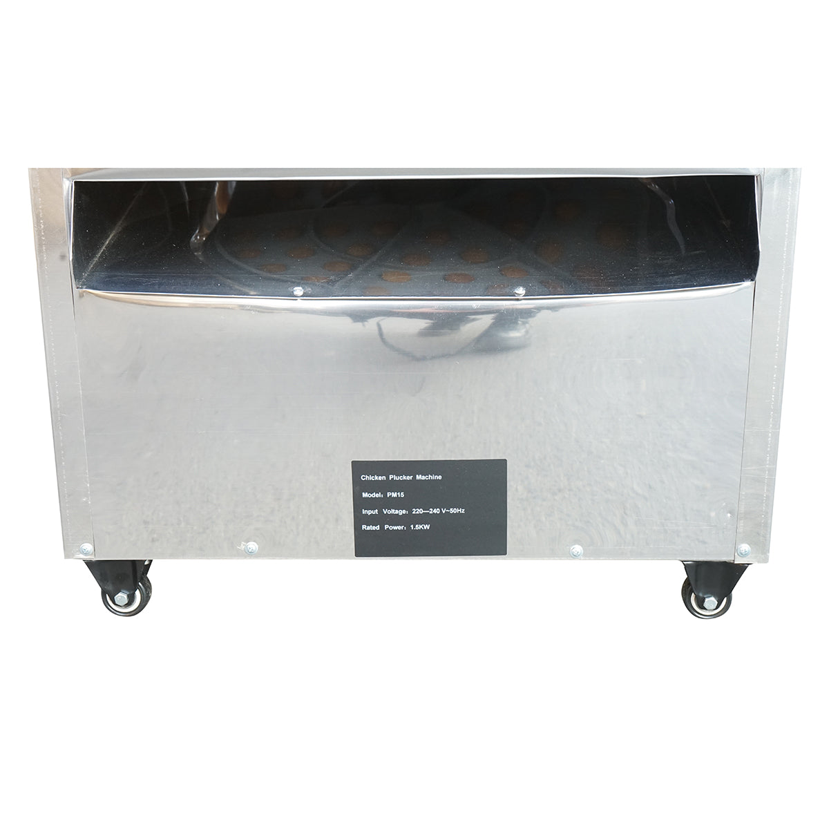 Inox plucker 1500W, 220V max capacity 4 birds, 157 fingers, 180 r/min IP68