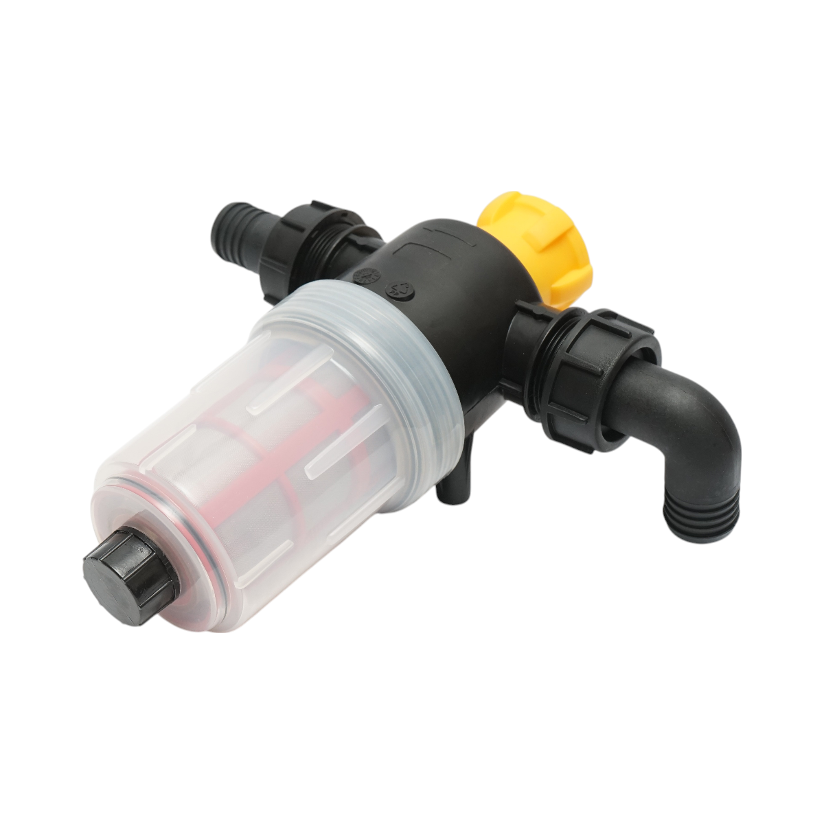 Transparent herbicide filter with 2 sieves and self-cleaning valve, 32mm connection