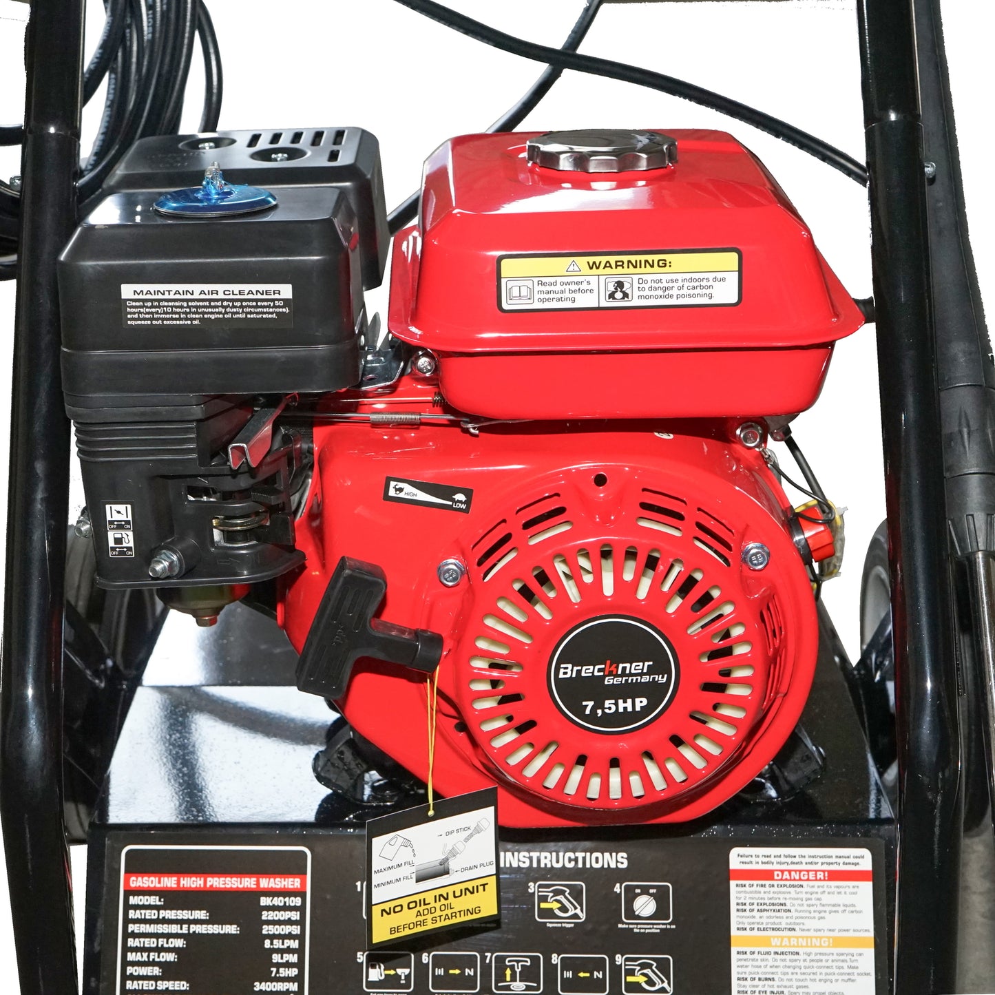 Pressure washer 7.5HP 18 mpa with hose and pistol Breckner Germany