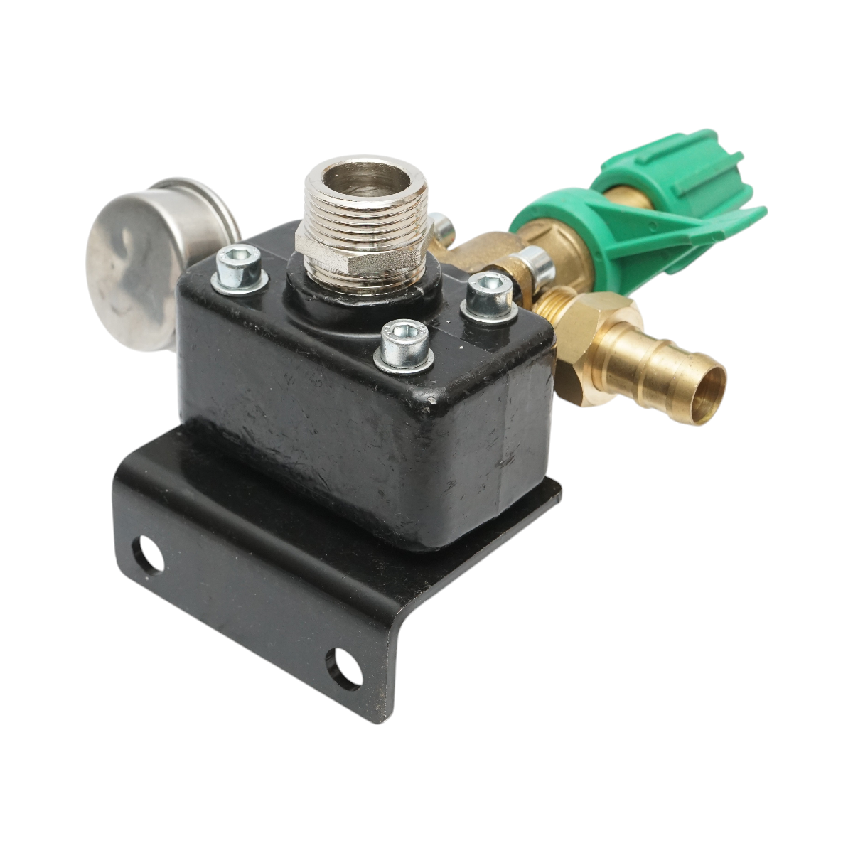 Pressure adjustment tap with glycerin manometer for herbicide applicator