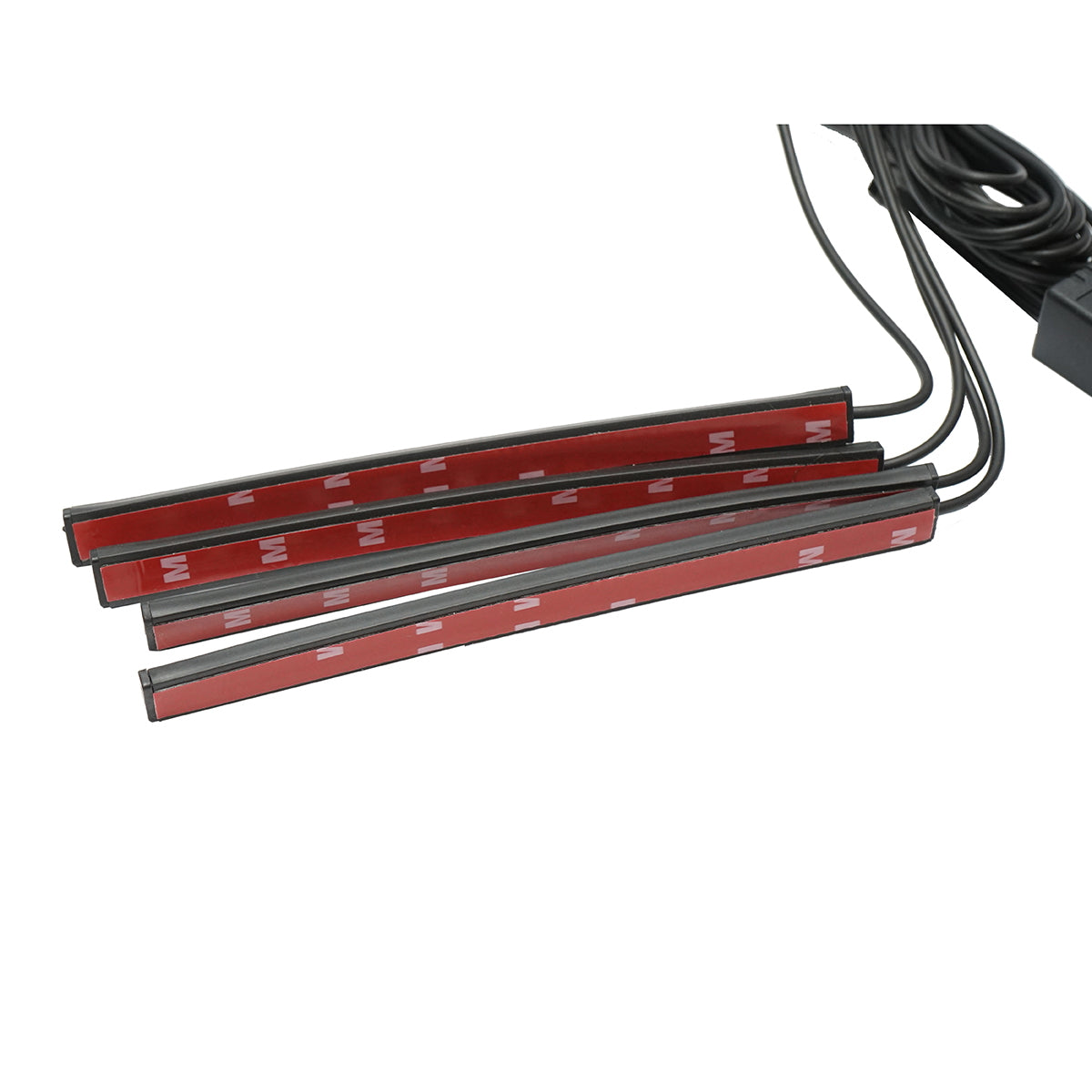 12V LED ambient car light strip, 9W with remote control, music control 4x26cm RGB Breckner Germany