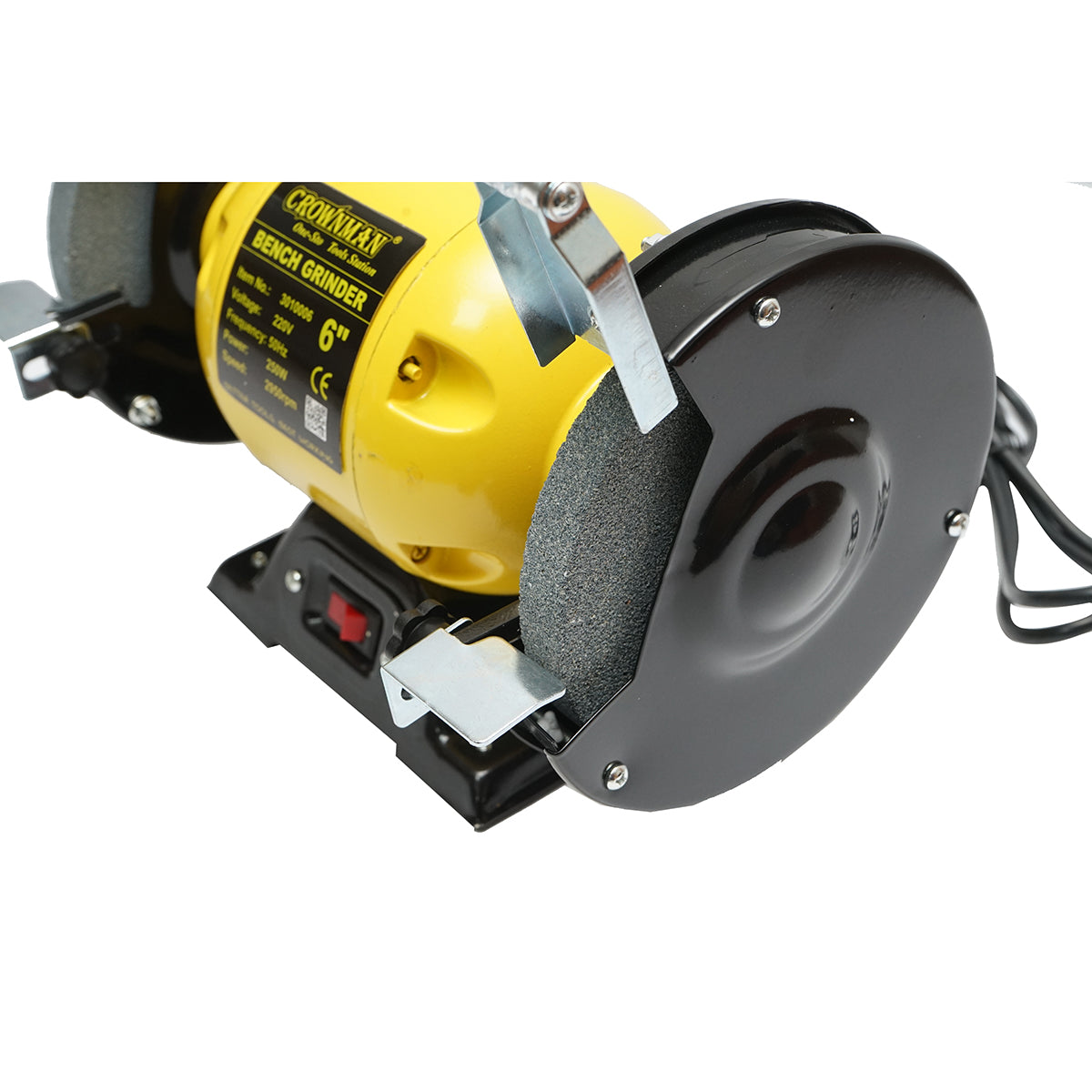 Bench grinder 250W, 220V abrasive disc 150x16x12.7mm, rotation speed 2950rpm Crownman