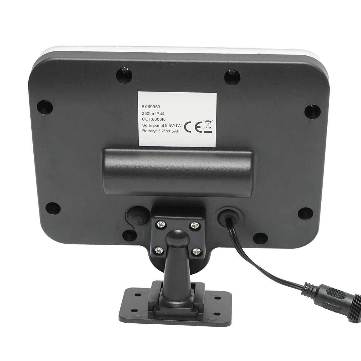 LED solar lamp 250lm with 1W/5.5V solar panel, 3.7V/1.5 Ah battery, remote control, 5m cable and motion sensor IP44 Breckner Germany