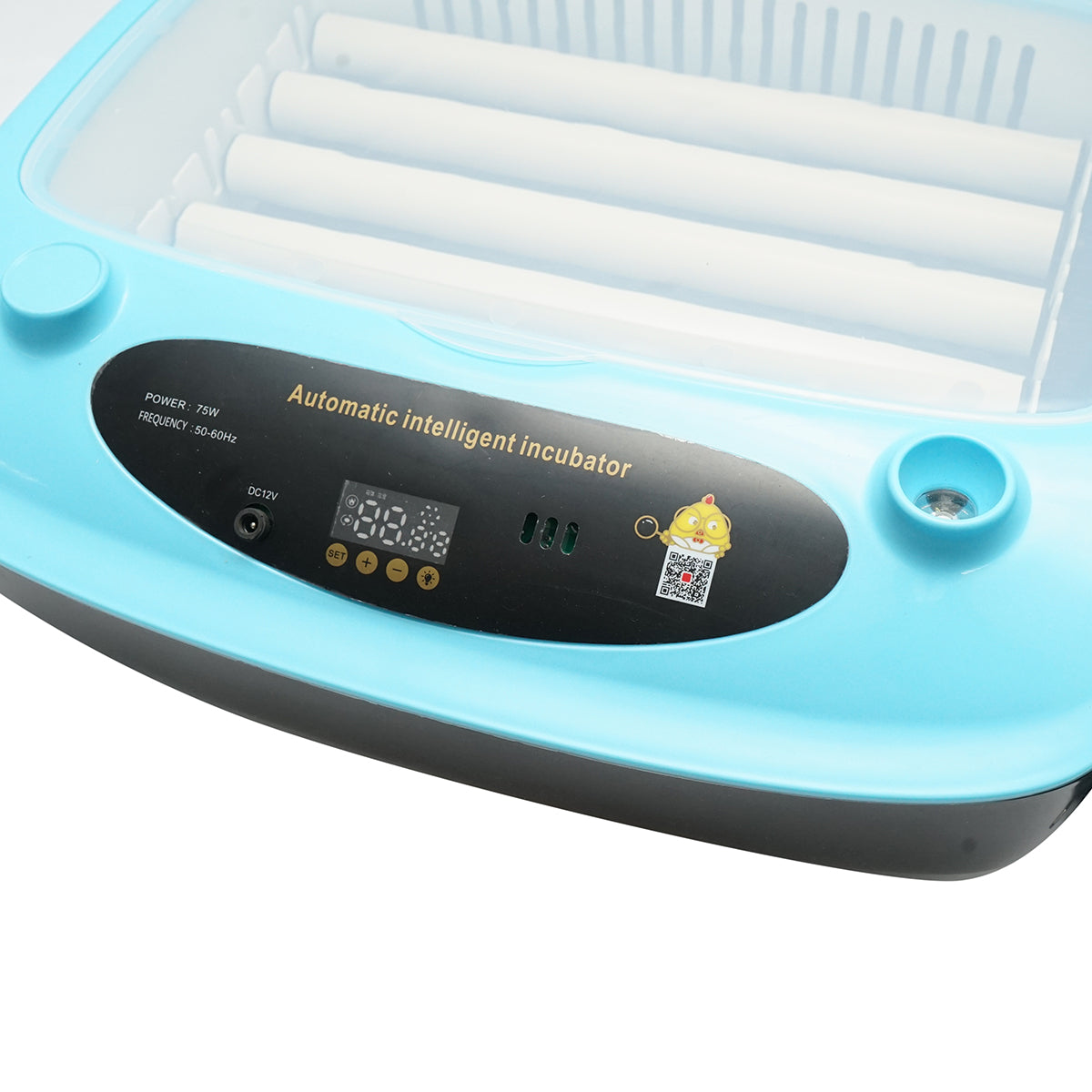 Automatic incubator for 24 eggs 75W, 12V-220V, automatic rotation, temperature control, humidity, electronic display