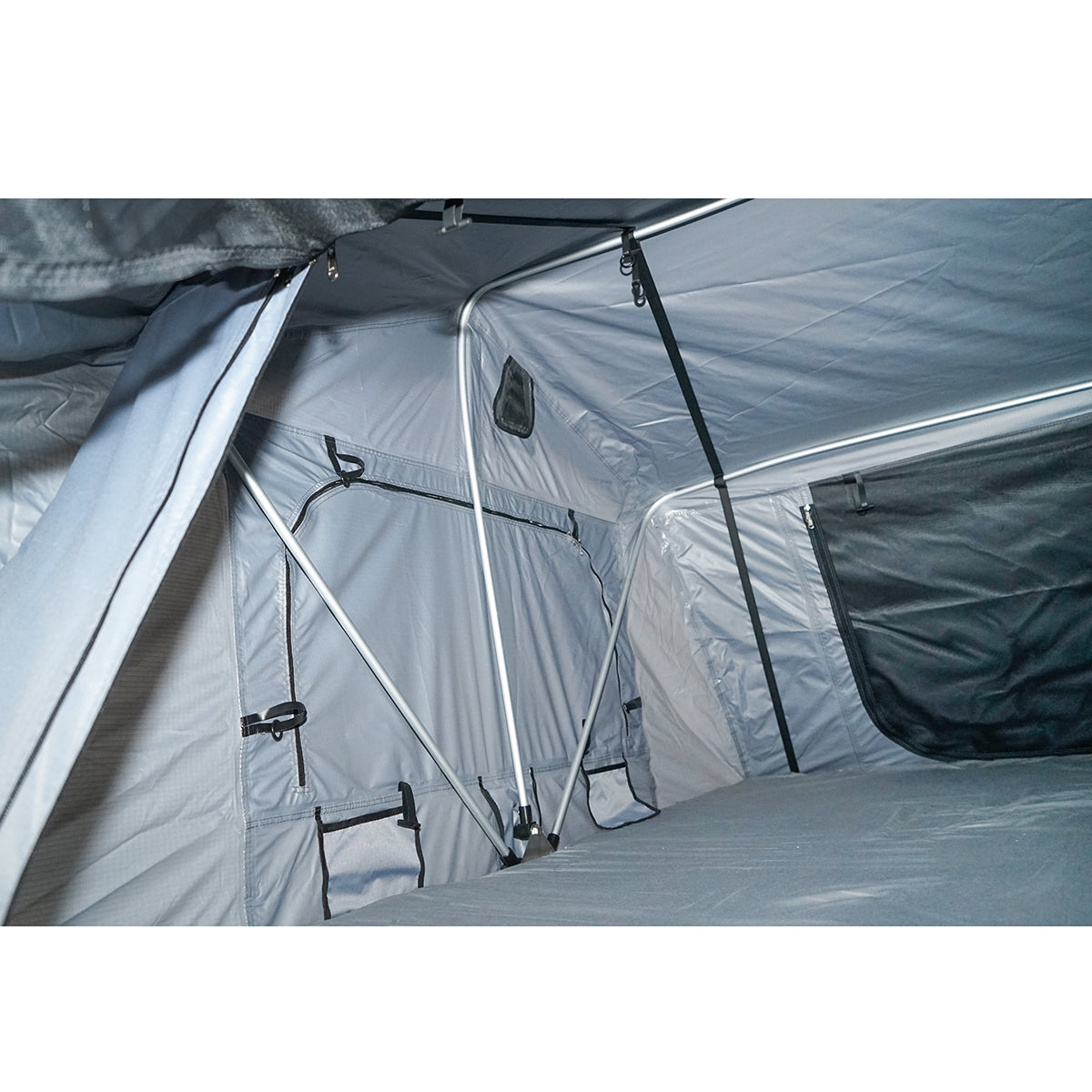 Waterproof car tent for 3 people, ceiling attachment with extension, platform, and ladder