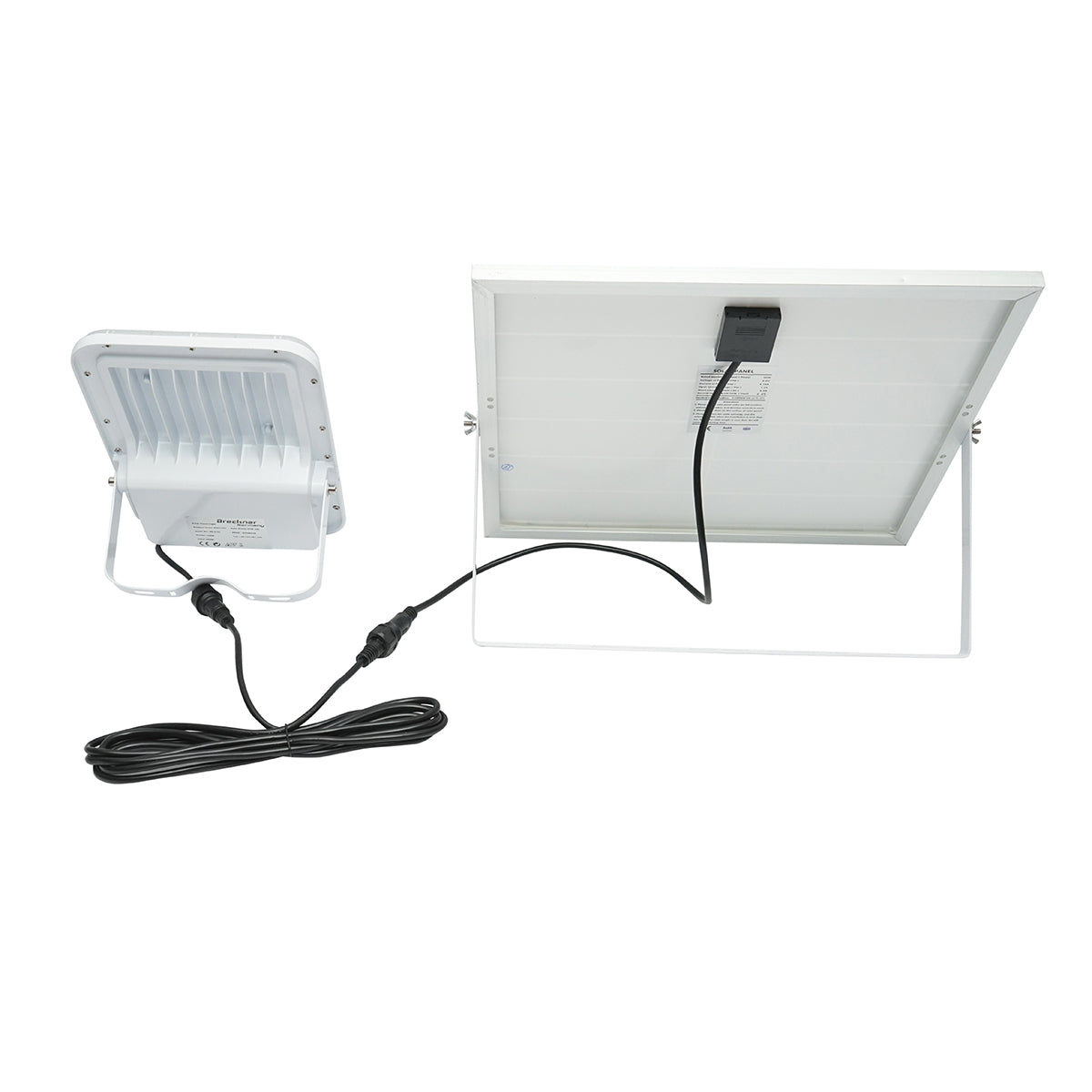 150W LED Projector with 25W monocrystalline solar panel, remote control, and included battery Breckner Germany