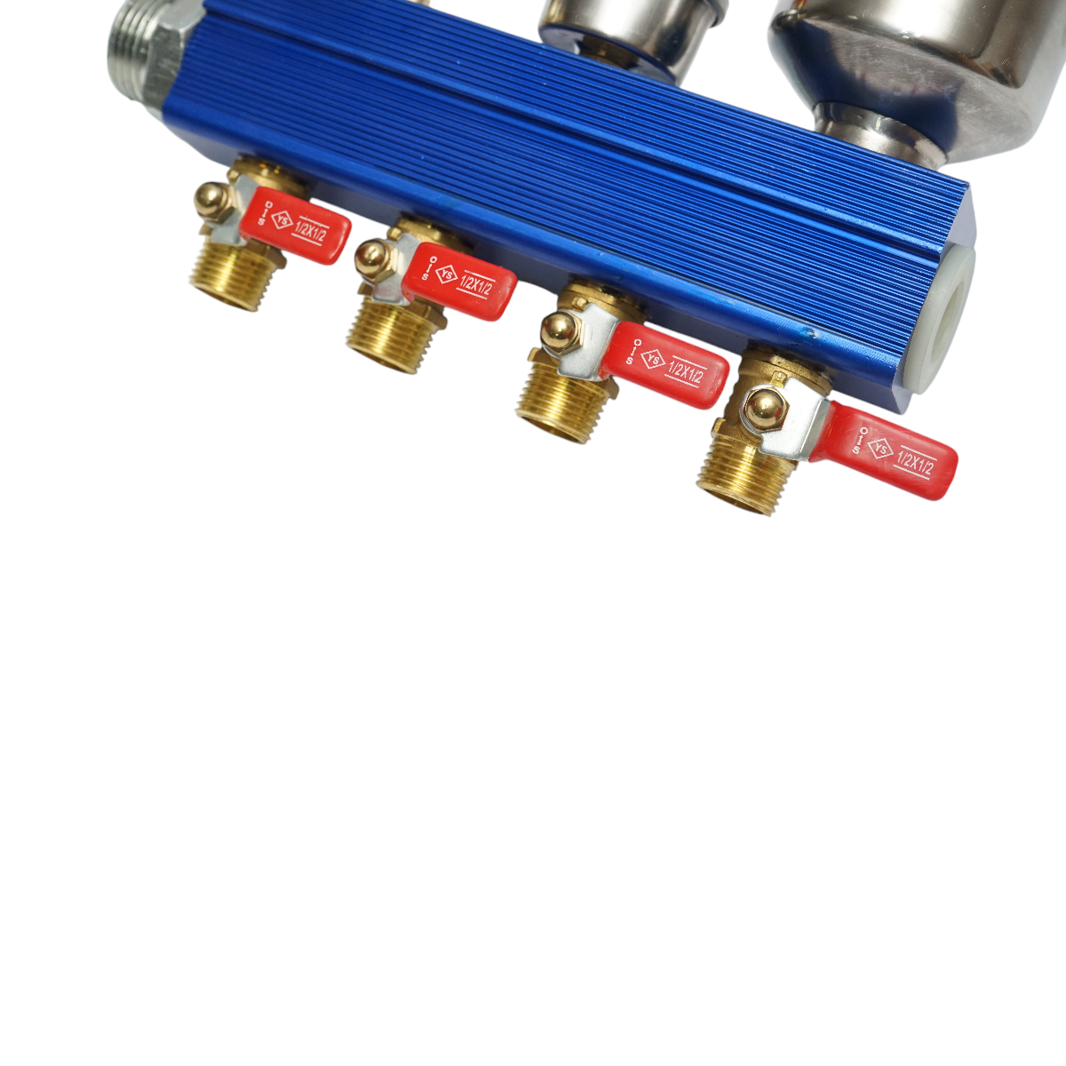 Herbicide distributor with 4 outlets and manometer