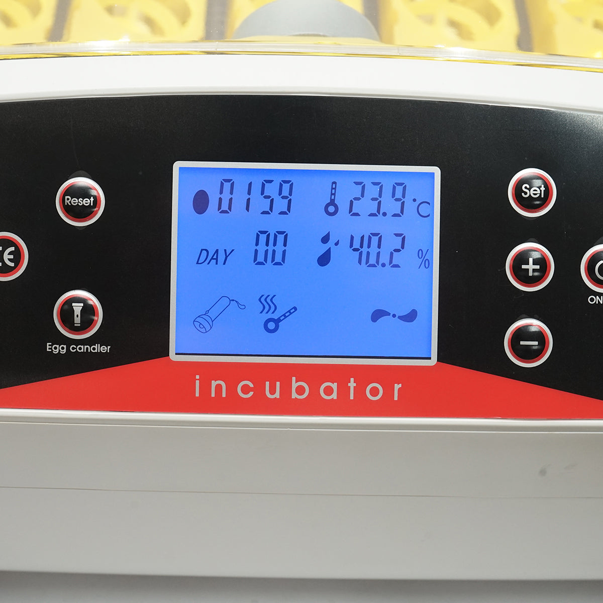 Automatic incubator 32 eggs 220V, automatic turning, temperature control, humidity, electronic display, LED illuminated tray