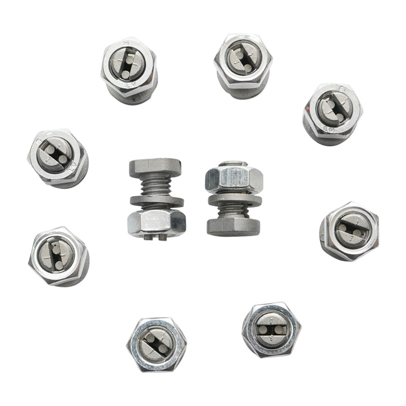 Electric wire connector through threading for electric fence