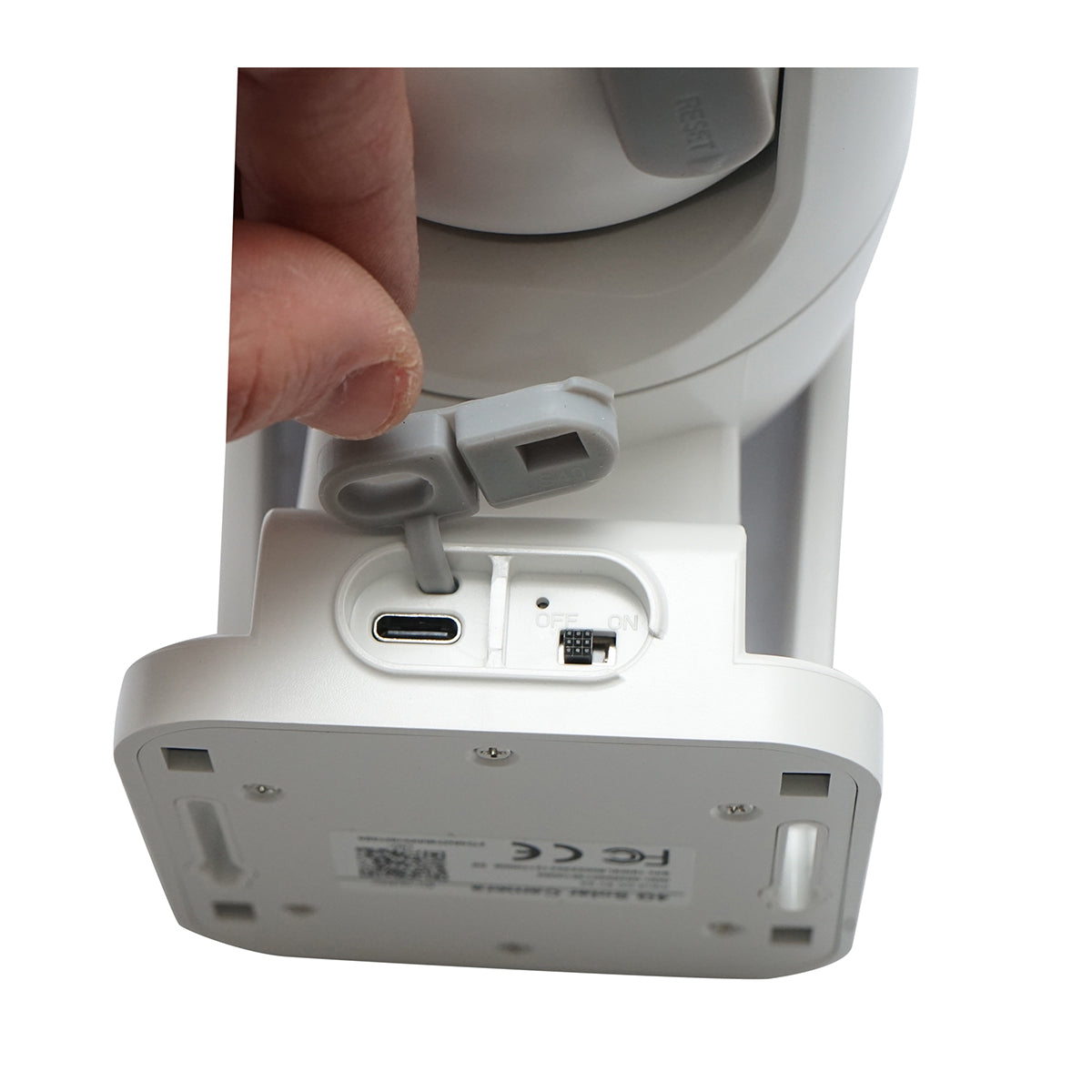 2MP surveillance camera with solar panel and 18000mAh battery, 4G SIM card, 360-degree PTZ rotation, human detection PIR, and Ubox application.