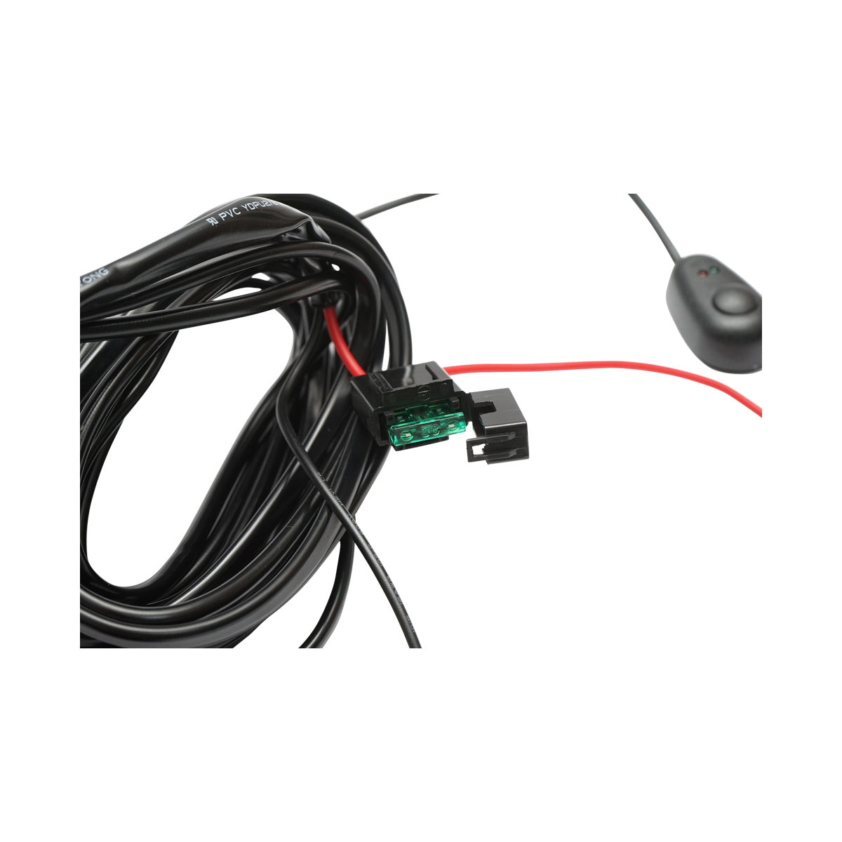 Wiring with relay button and fuse for DC 12V projectors