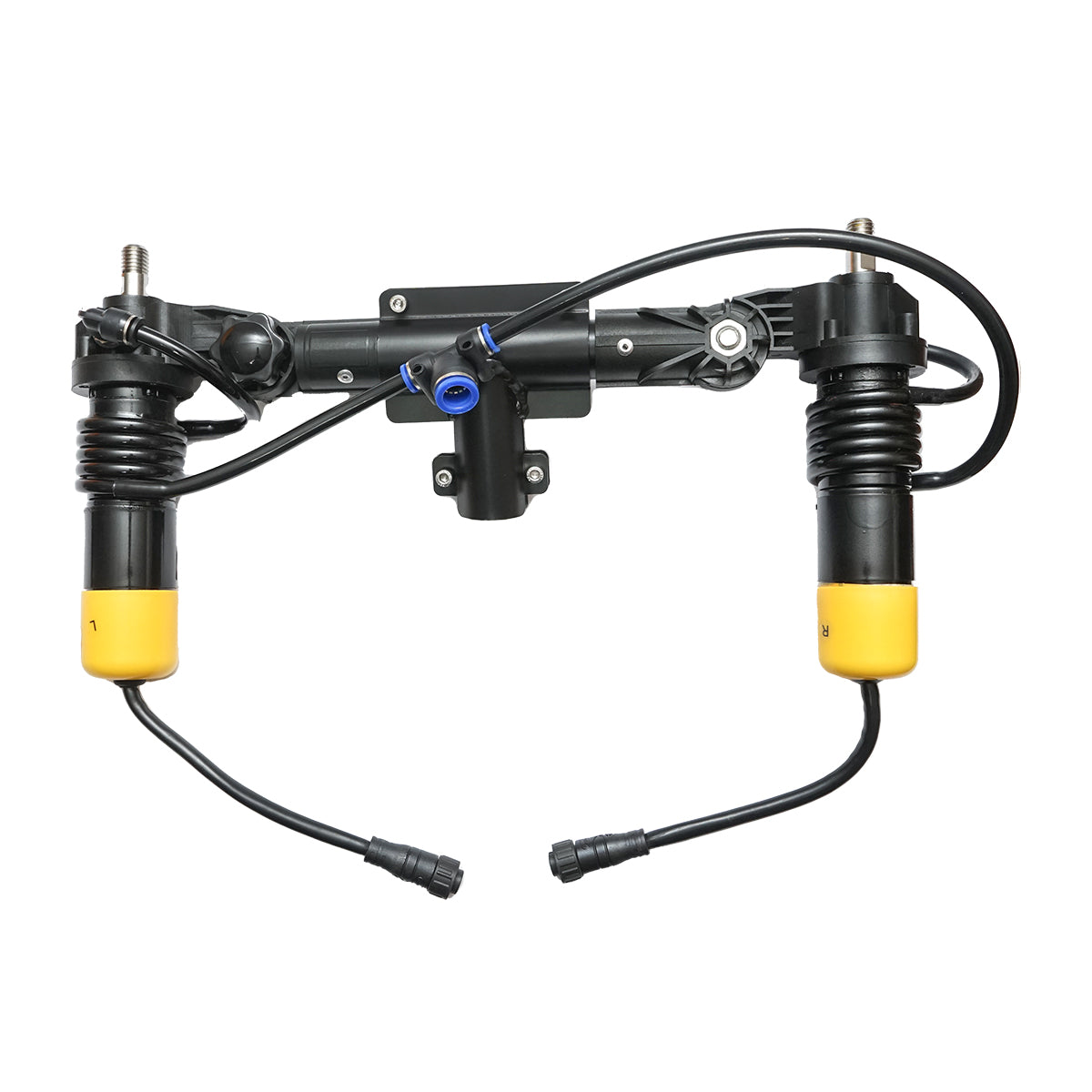 Solar panel cleaning system with 2 brushes and a handle up to 5.5 m