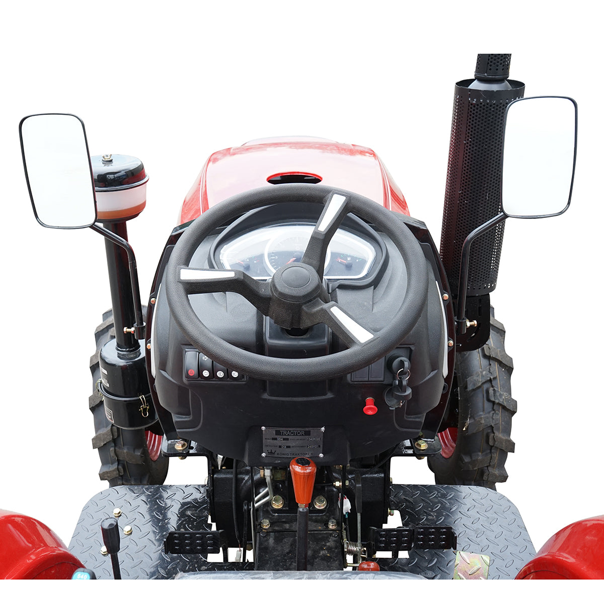 35 HP 4x4 tractor, red with a semi-cab, series 354